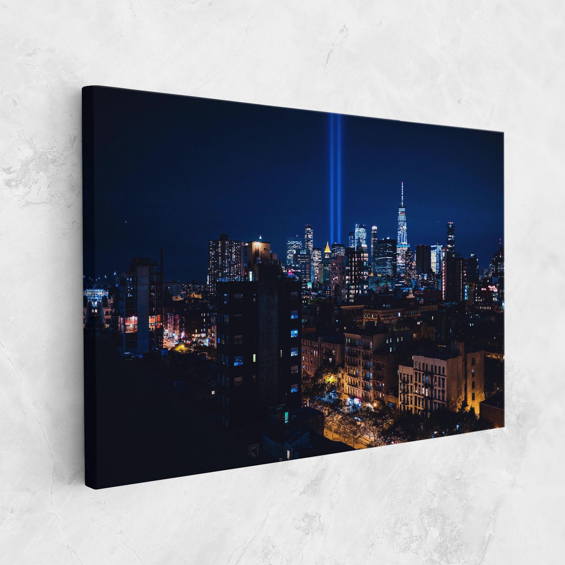 Leinwandbild Blue Light City mockup 1