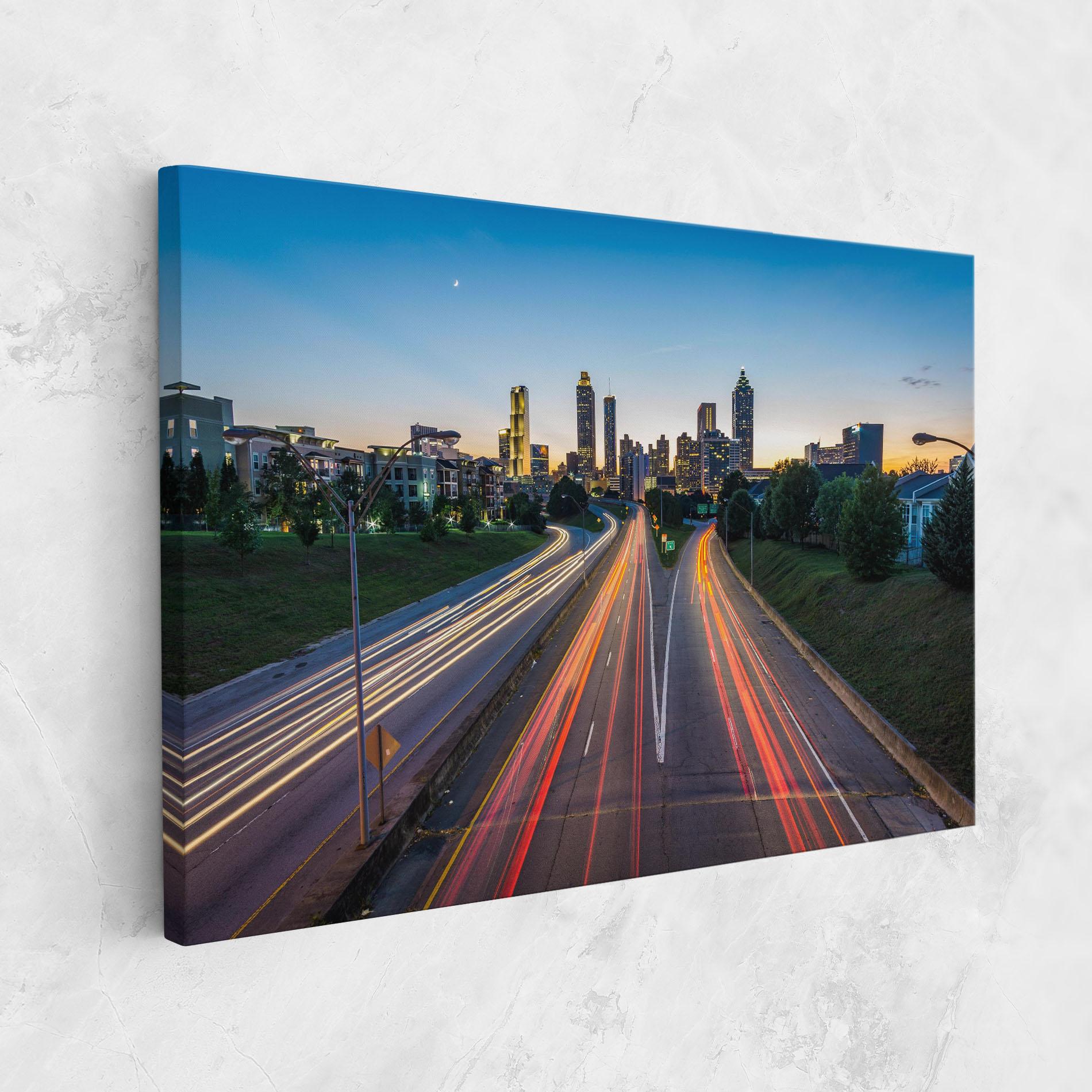 Leinwandbild Car Lights City mockup 1