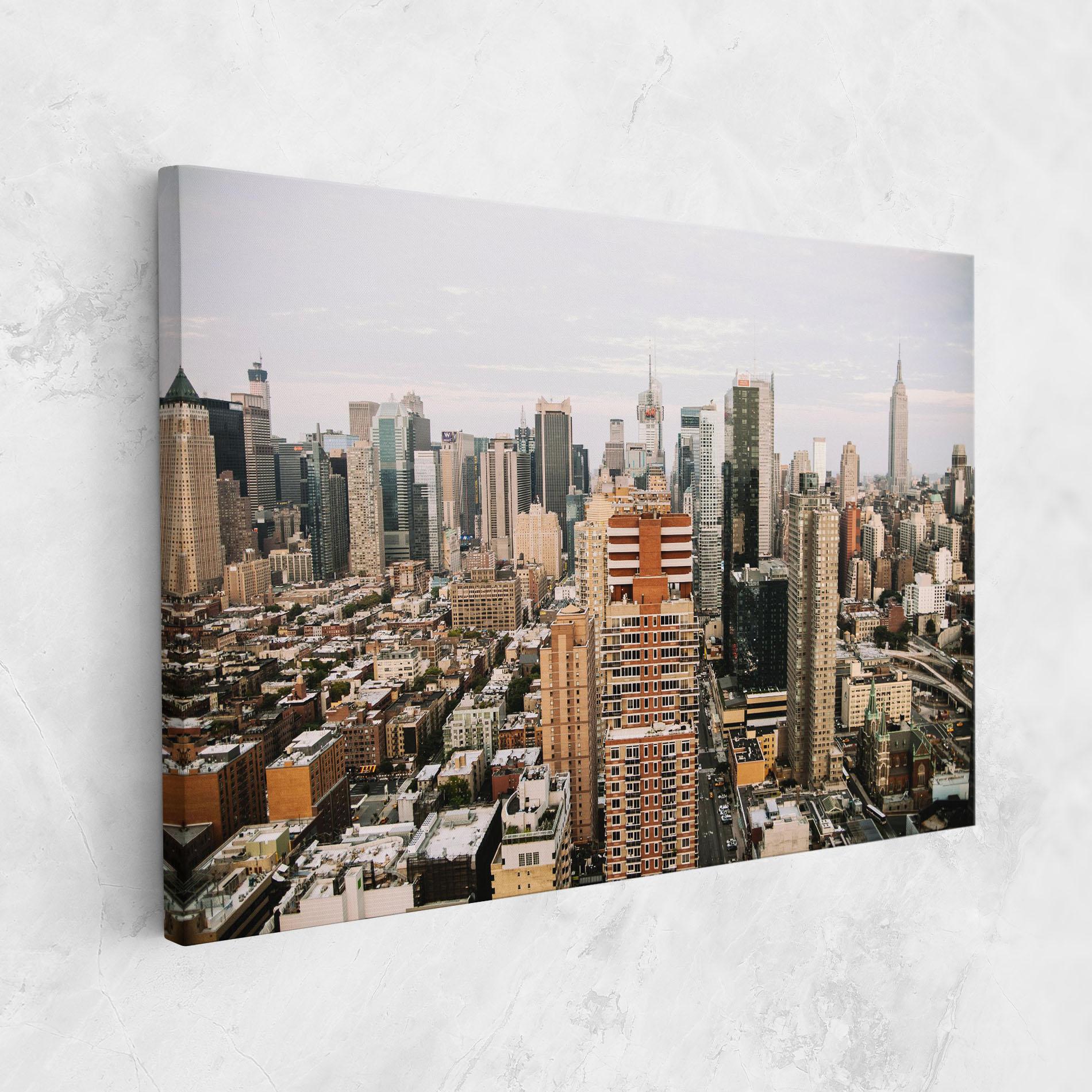 Leinwandbild Cream Orange Building mockup 1