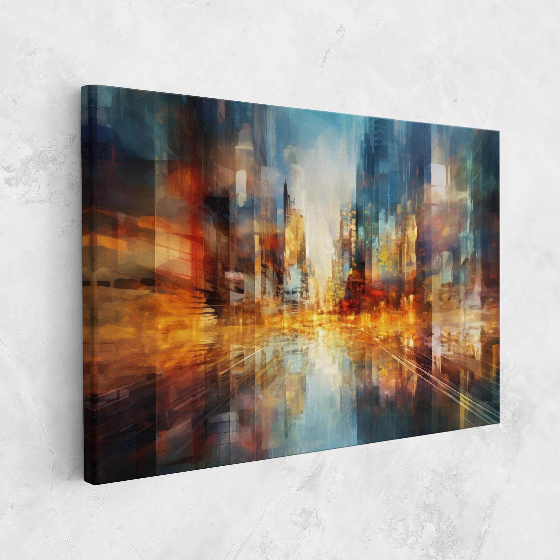 Leinwandbild Orange Lights City mockup 1