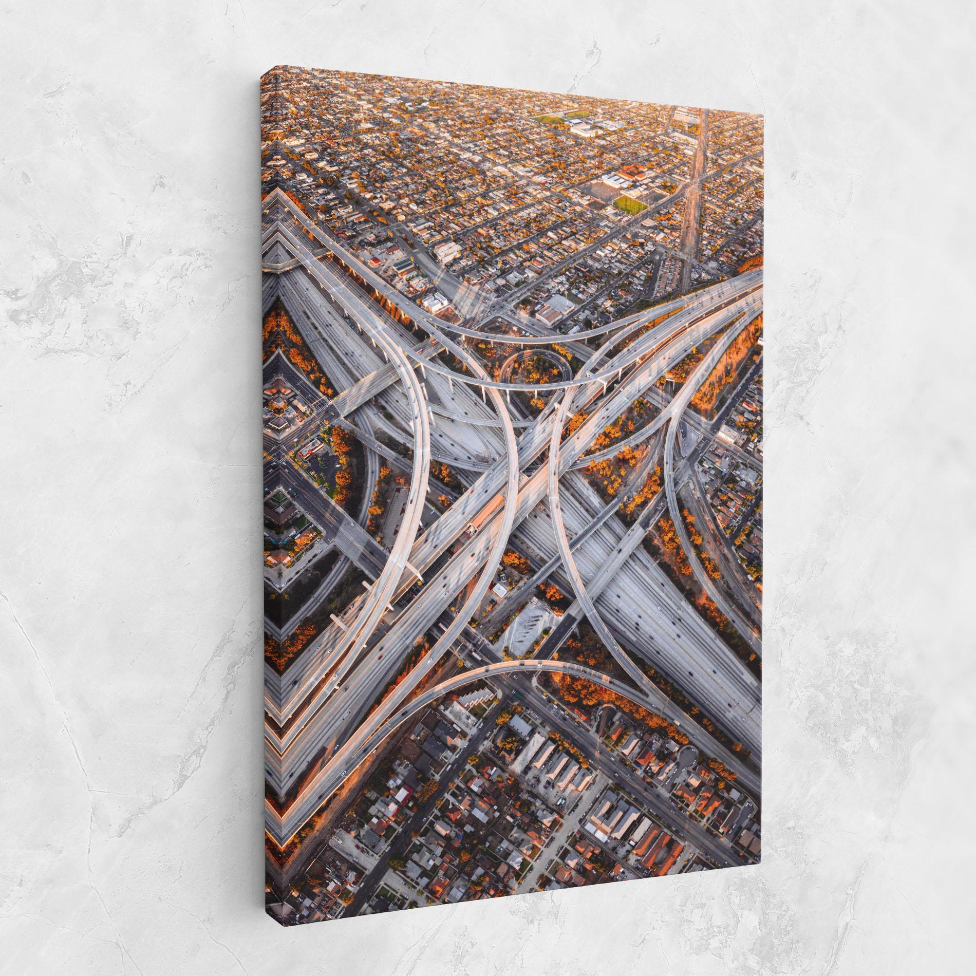 Leinwandbild Big Road City mockup 1