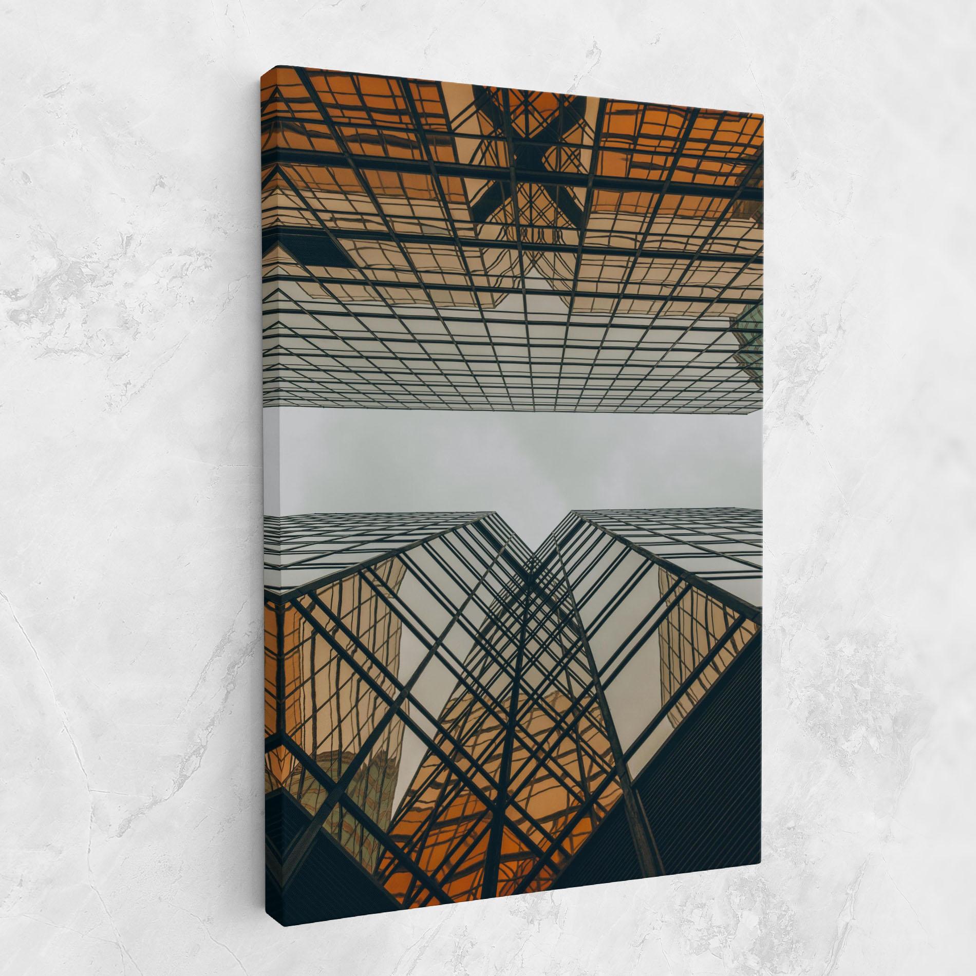 Leinwandbild Orange Glass Building mockup 1