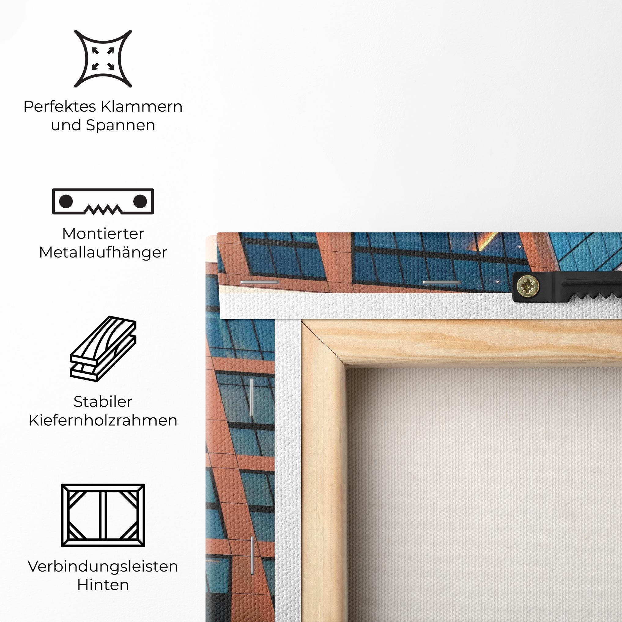 Leinwandbild Blue Glass Building mockup 5