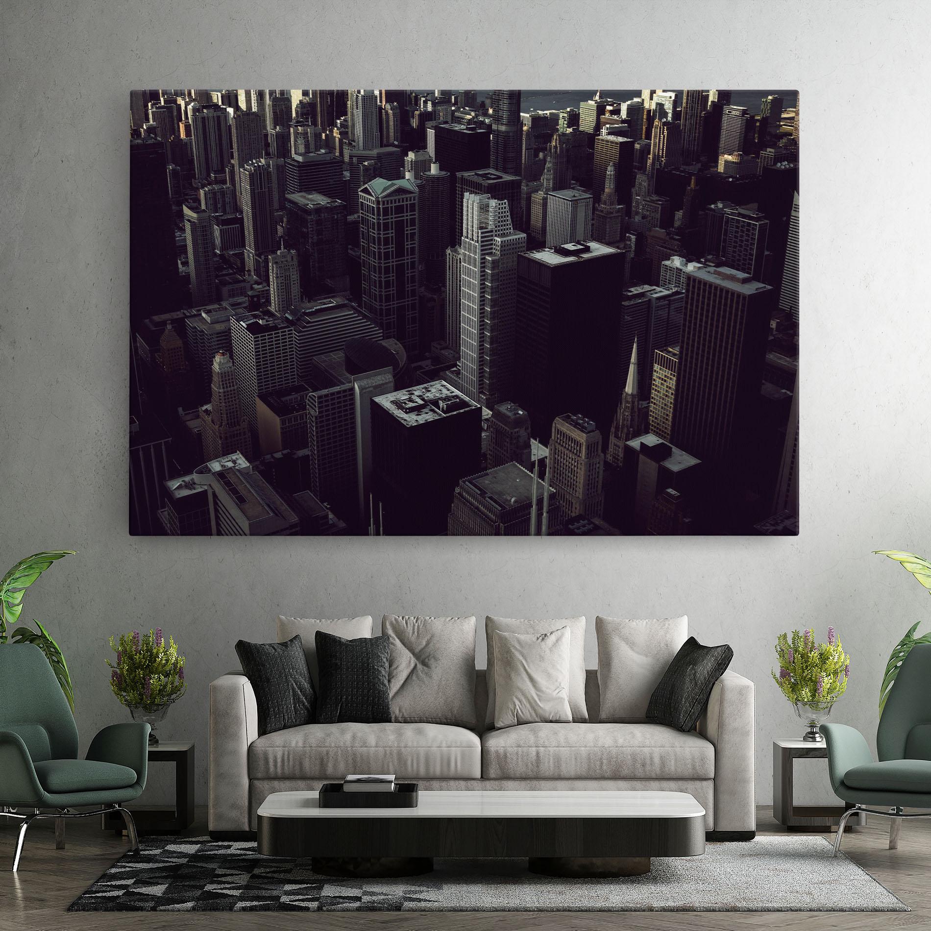 Leinwandbild Black Cream Building mockup 7