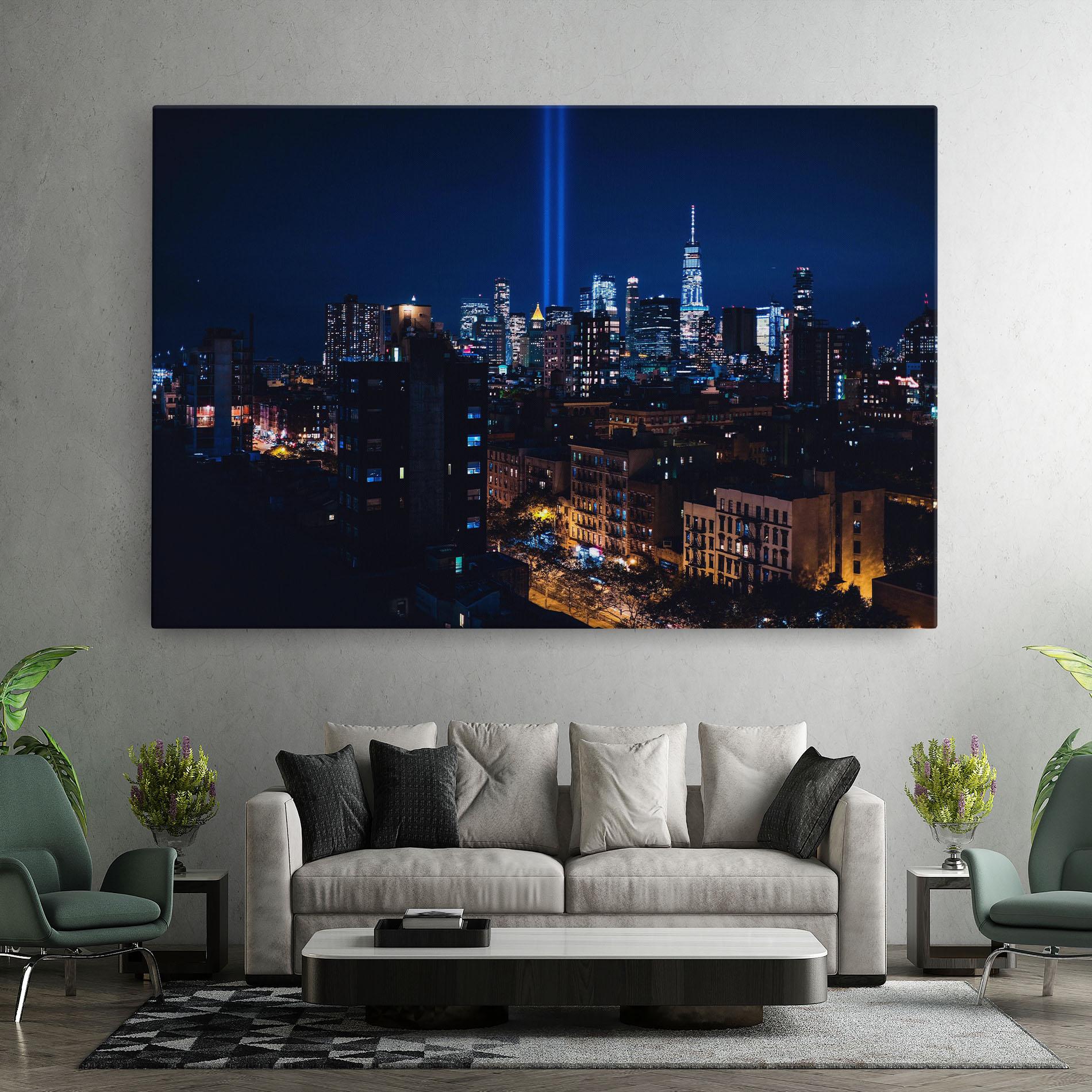 Leinwandbild Blue Light City mockup 7