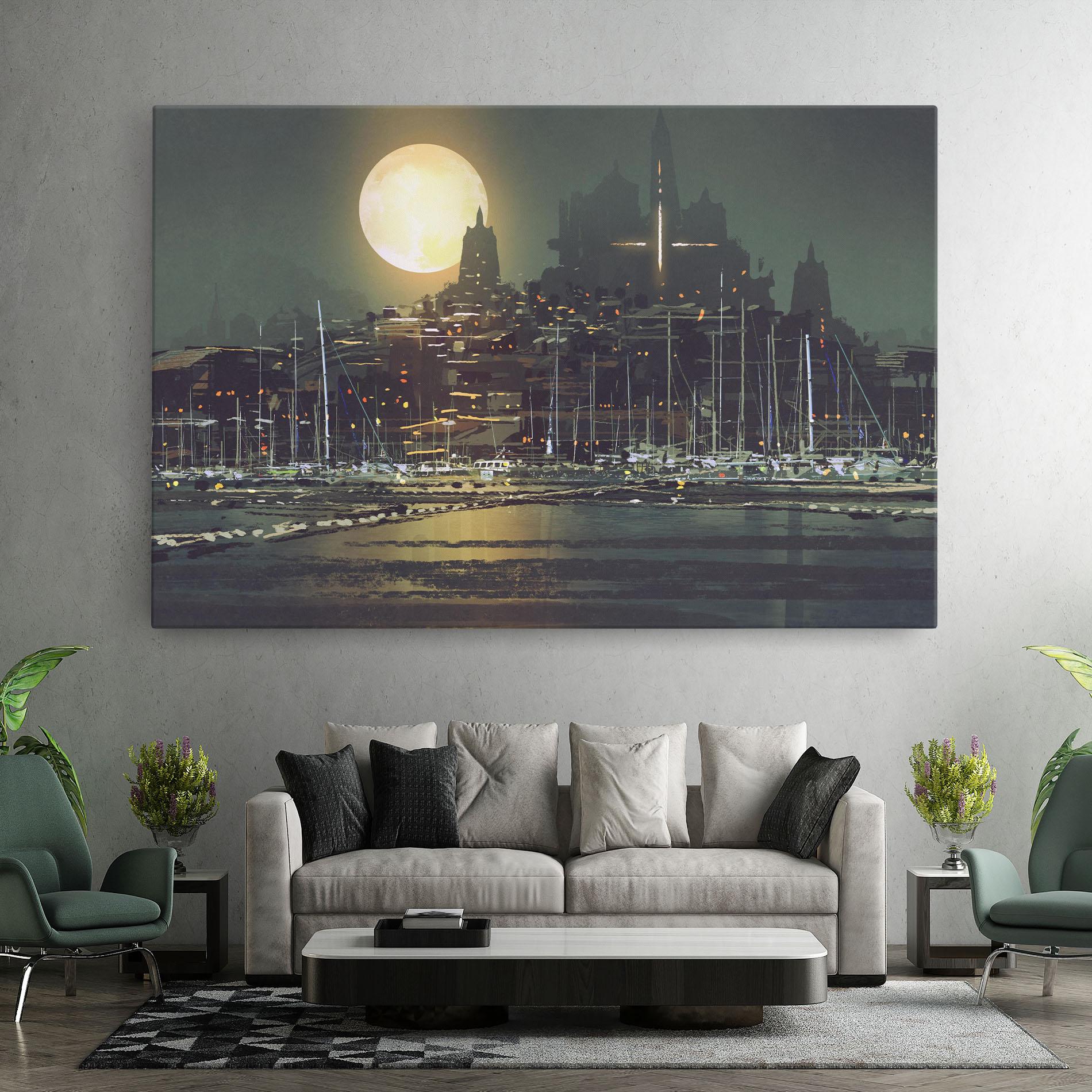 Leinwandbild City Port mockup 7