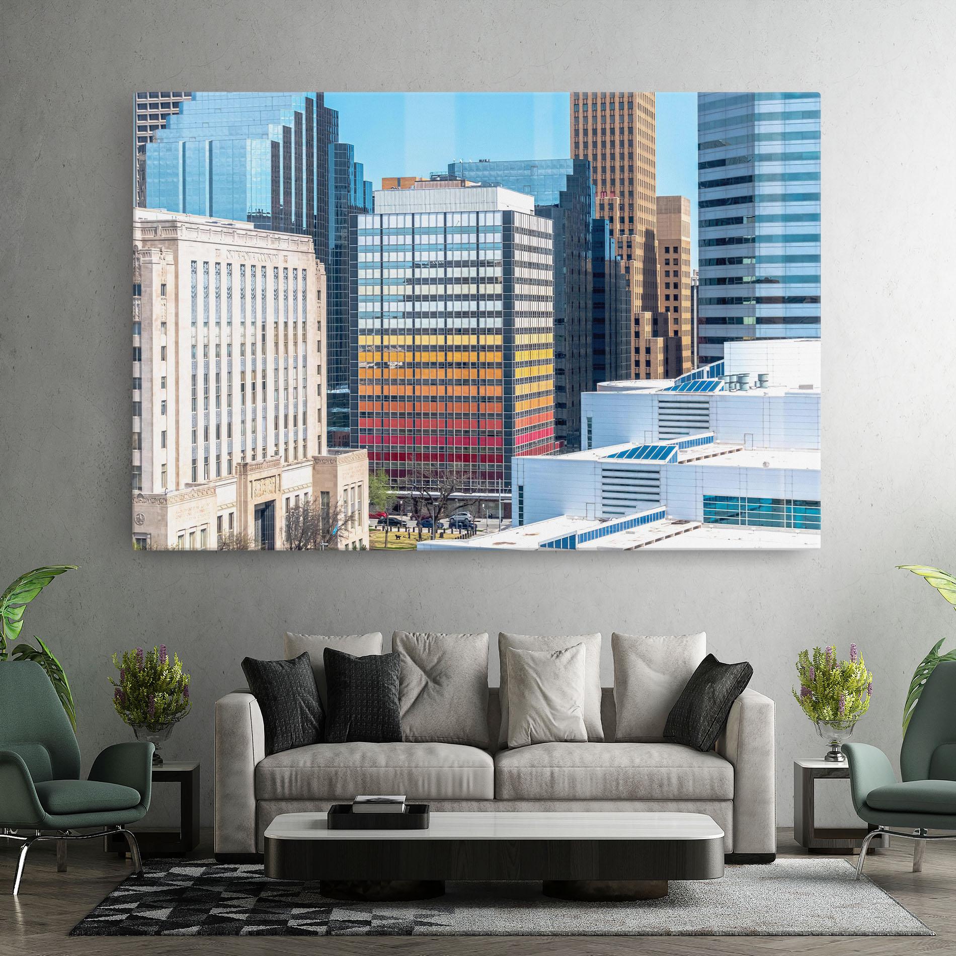 Leinwandbild Colorful Urban Building mockup 7