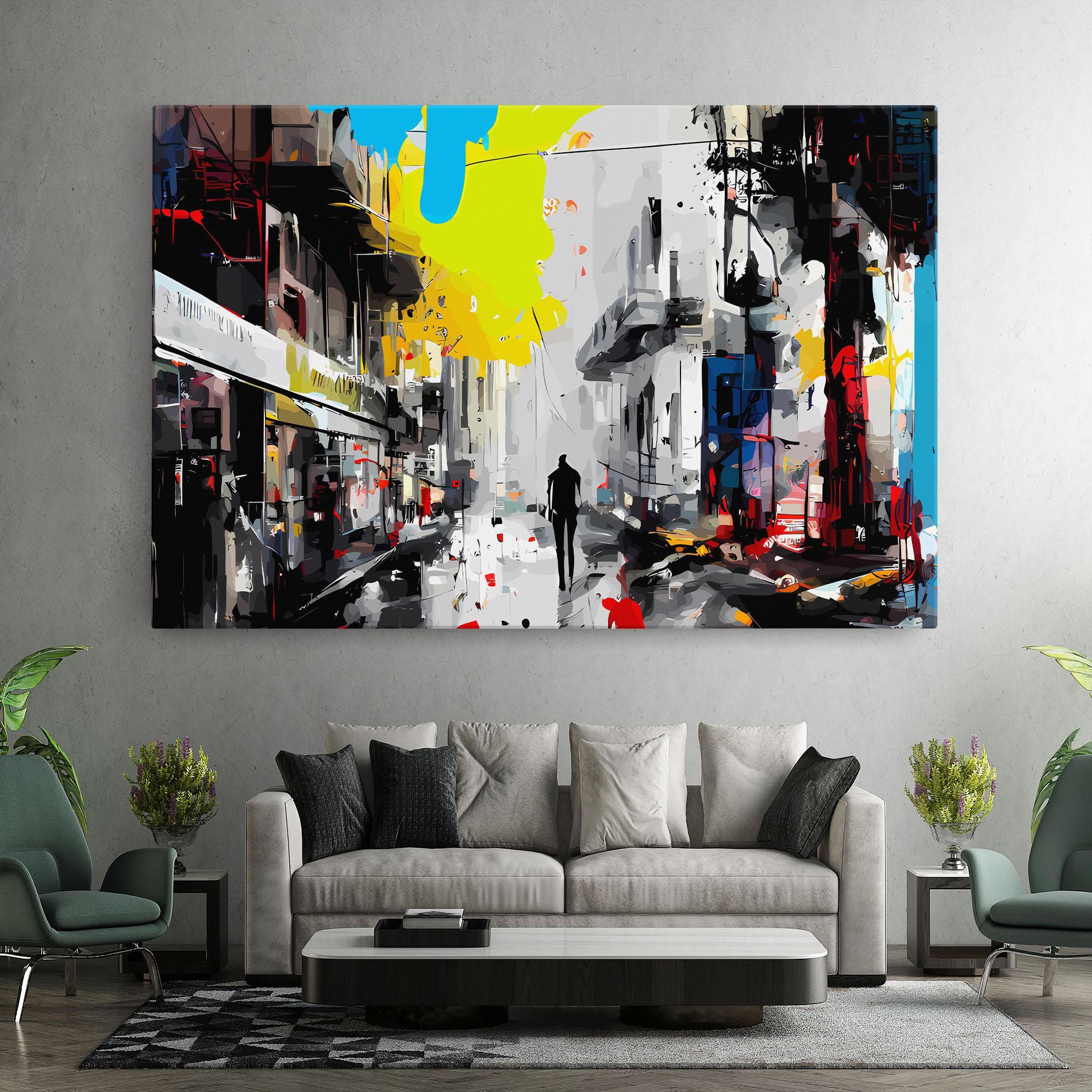 Leinwandbild Grunge City Art mockup 7