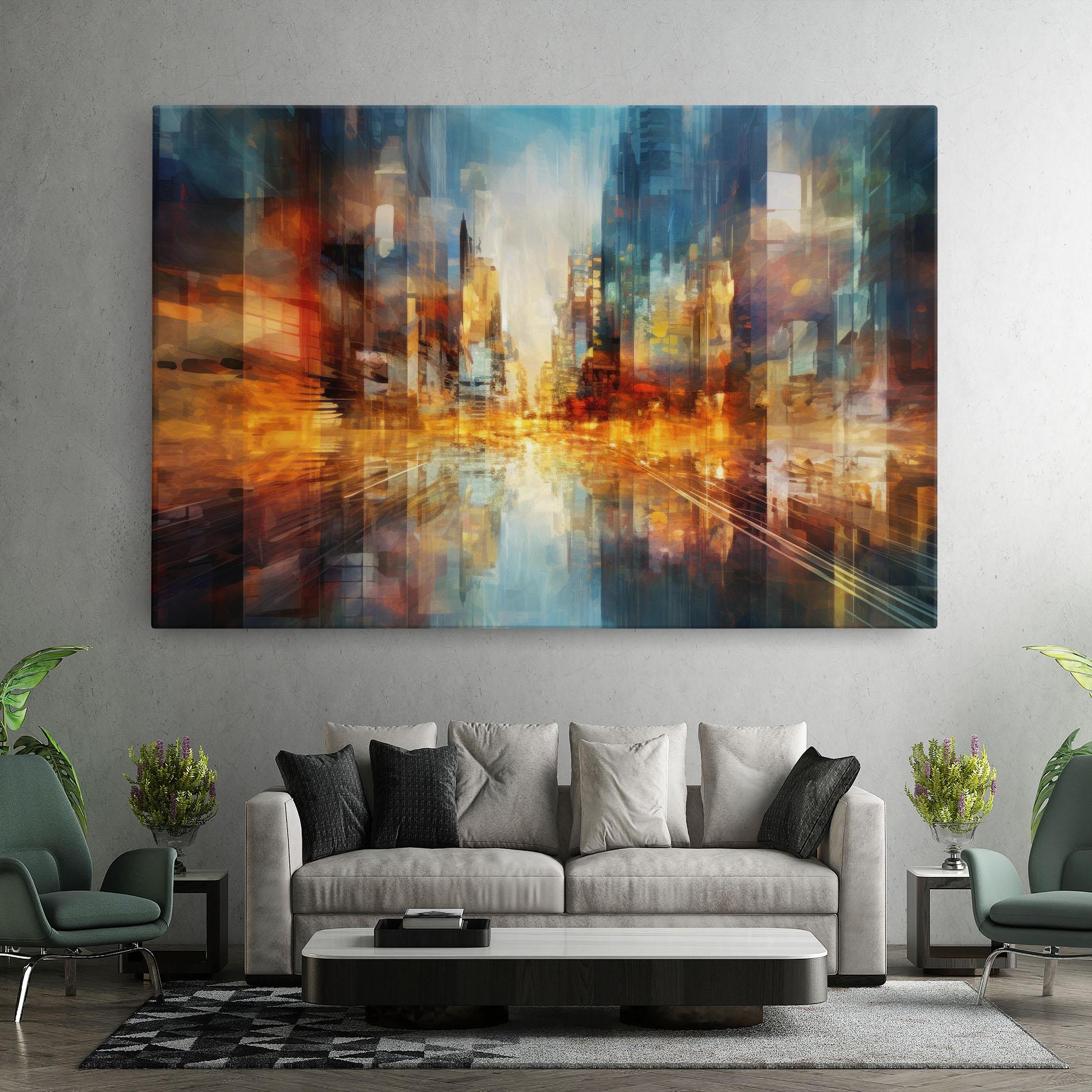 Leinwandbild Orange Lights City mockup 7