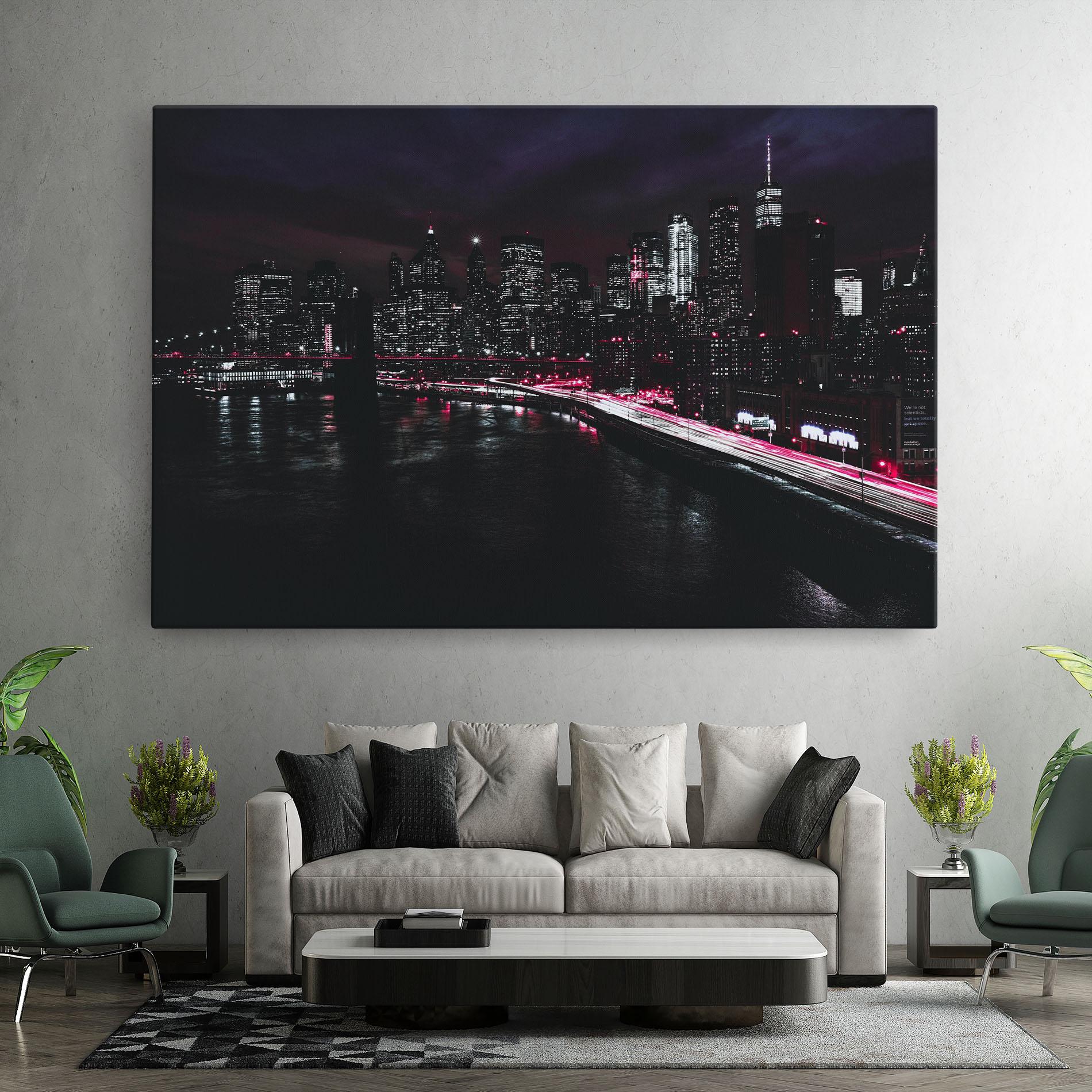 Leinwandbild Pink Light City mockup 7