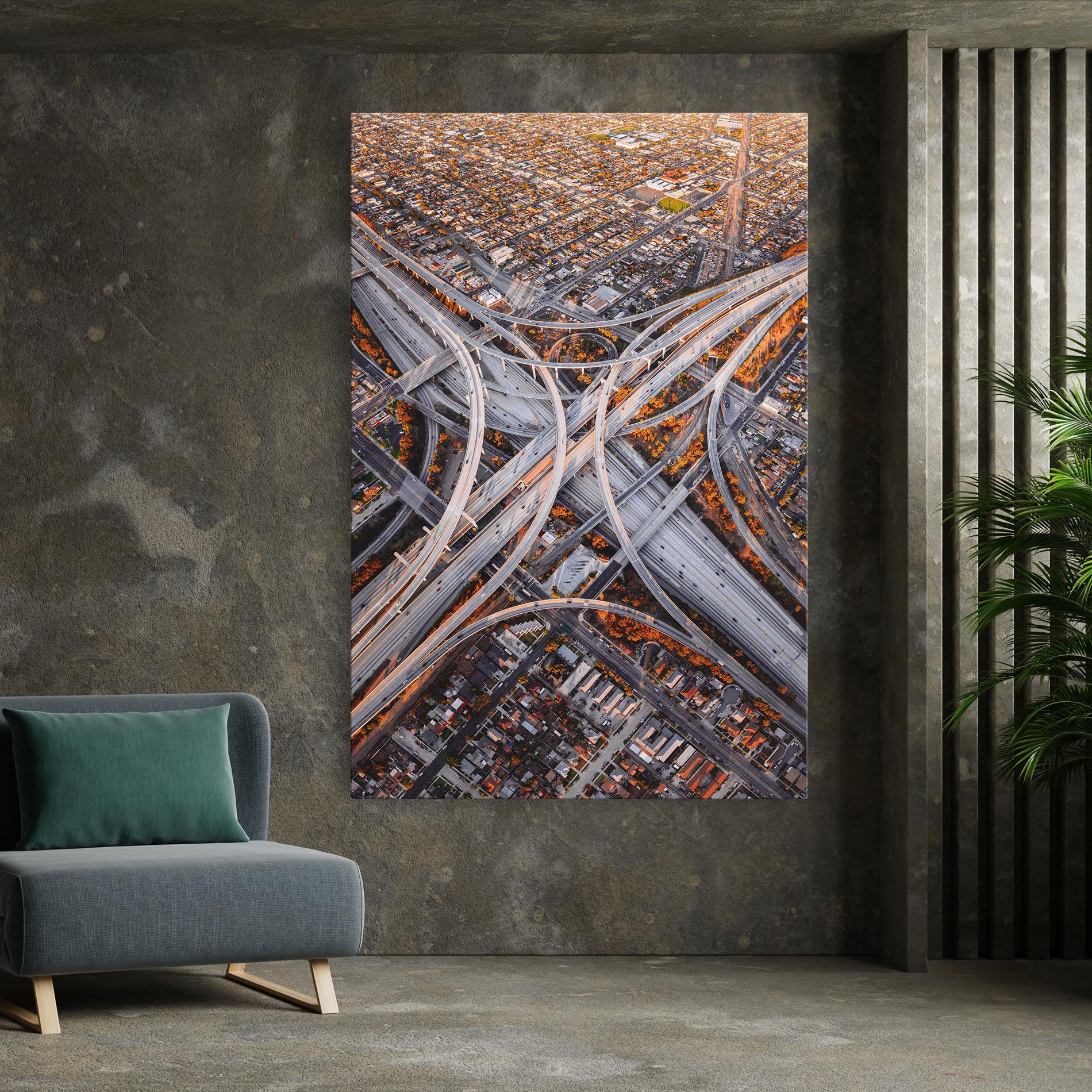 Leinwandbild Big Road City mockup 7