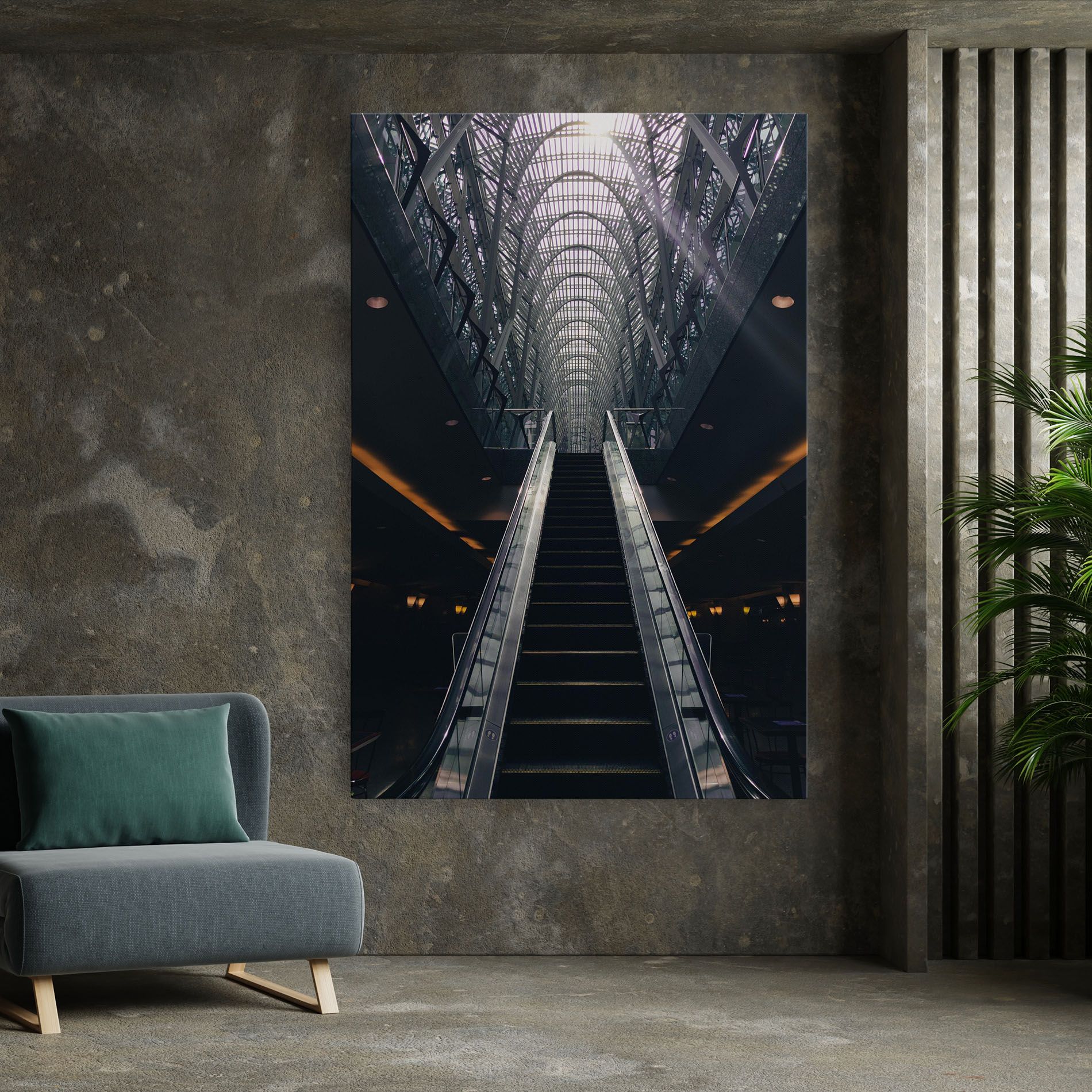 Grey Stairs Building mockup 7