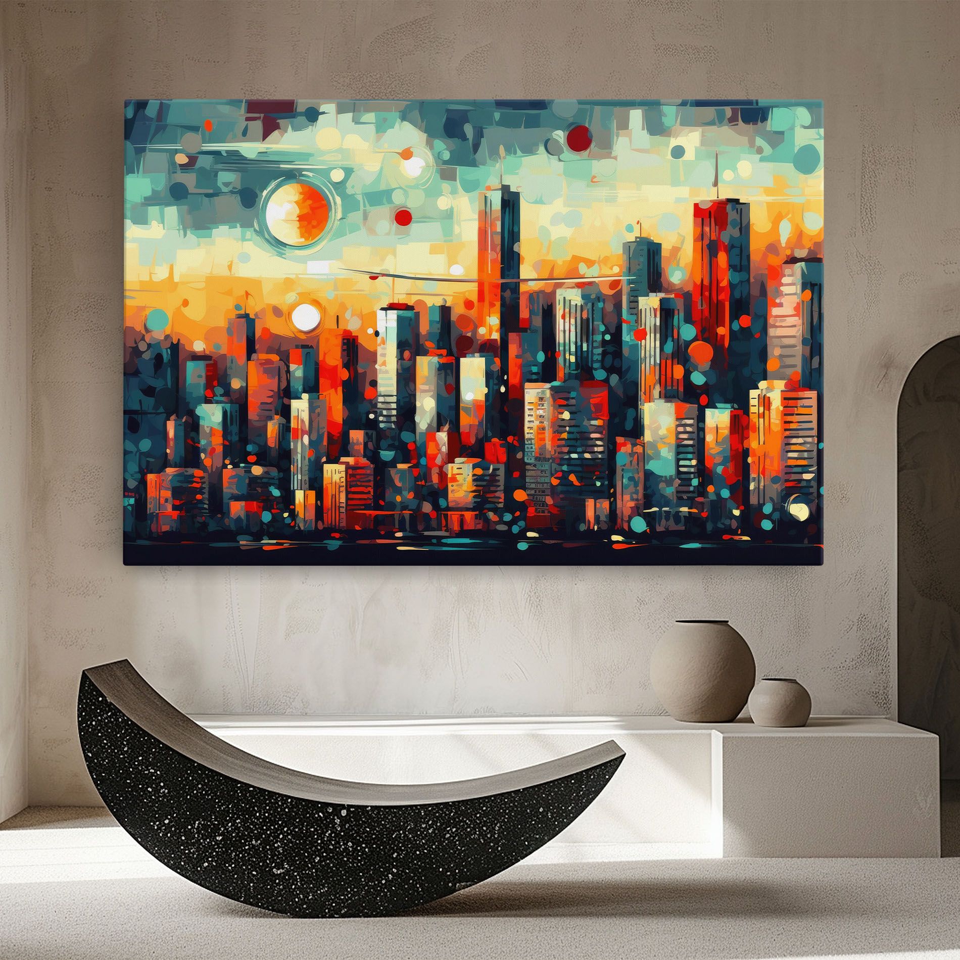 Colorful City Painting mockup 8