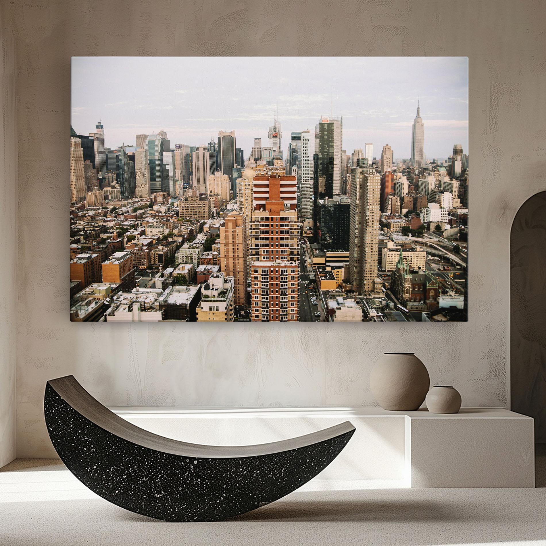 Leinwandbild Cream Orange Building mockup 8