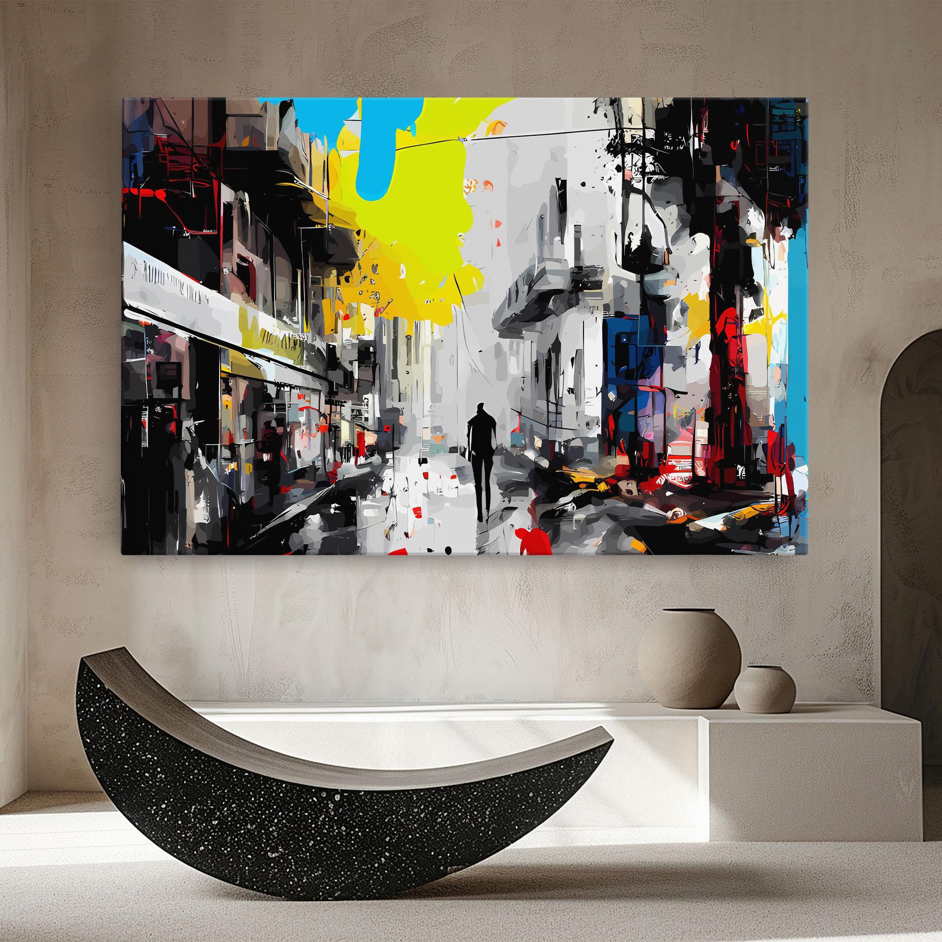 Leinwandbild Grunge City Art mockup 8