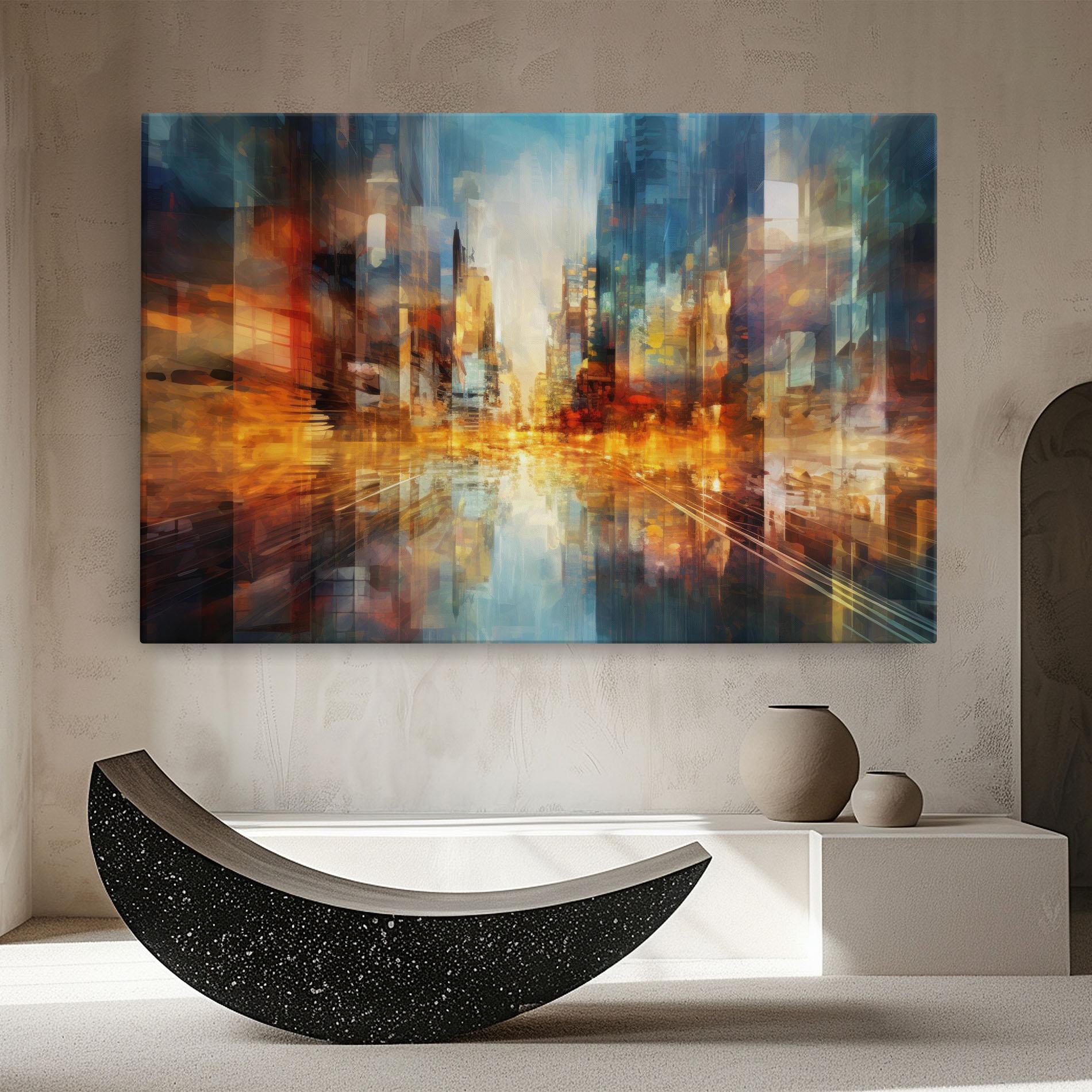 Leinwandbild Orange Lights City mockup 8