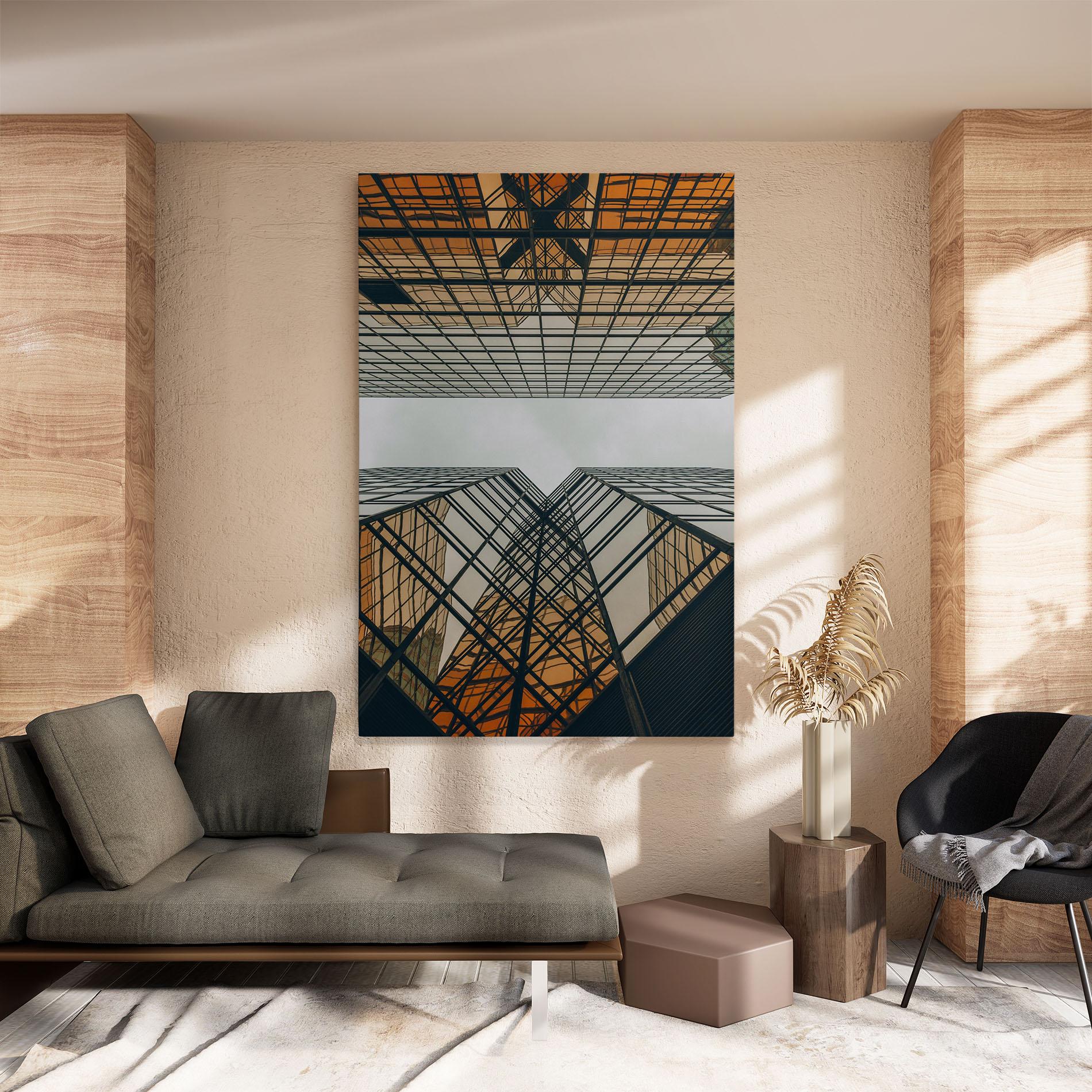 Leinwandbild Orange Glass Building mockup 8