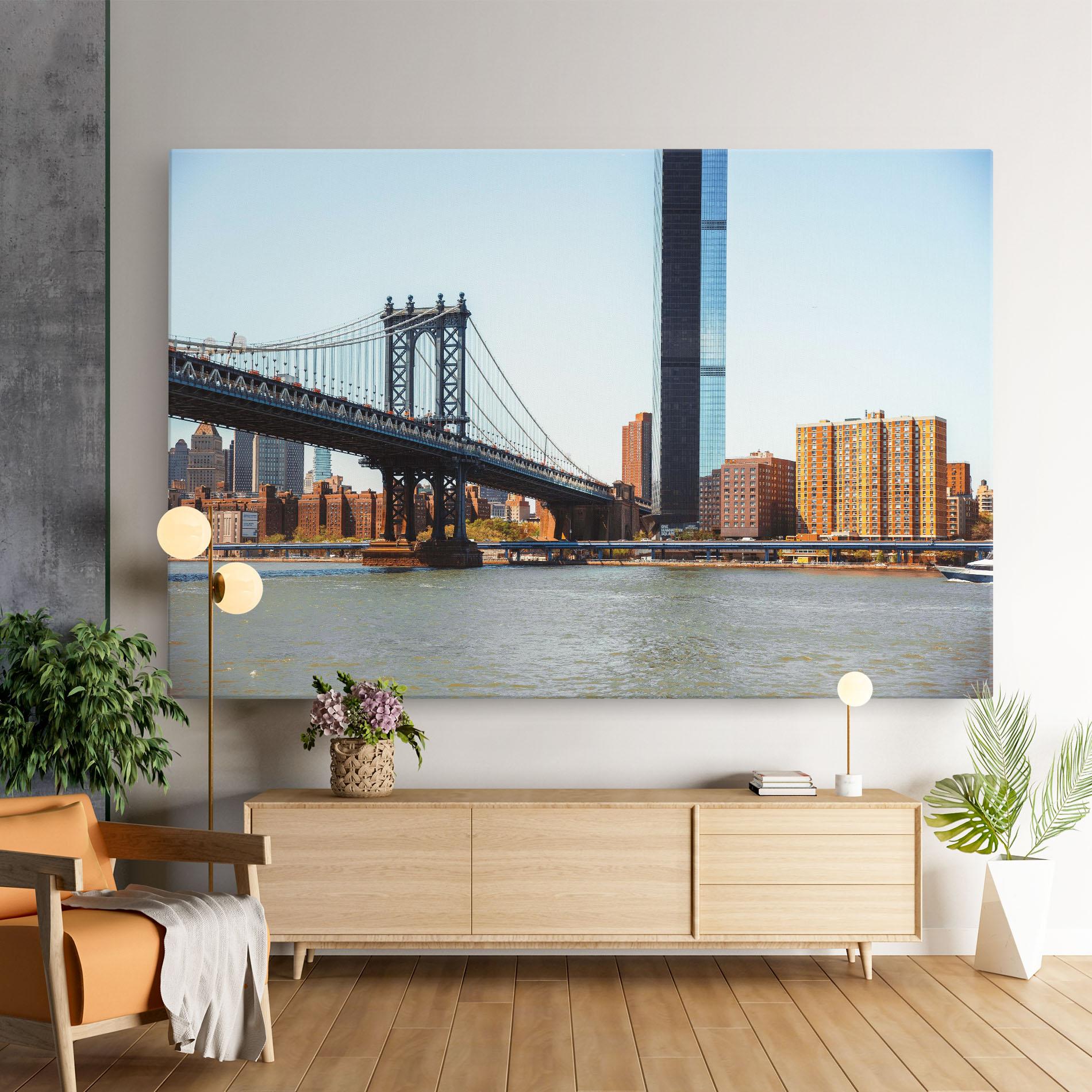 Leinwandbild Big City Bridge mockup 9