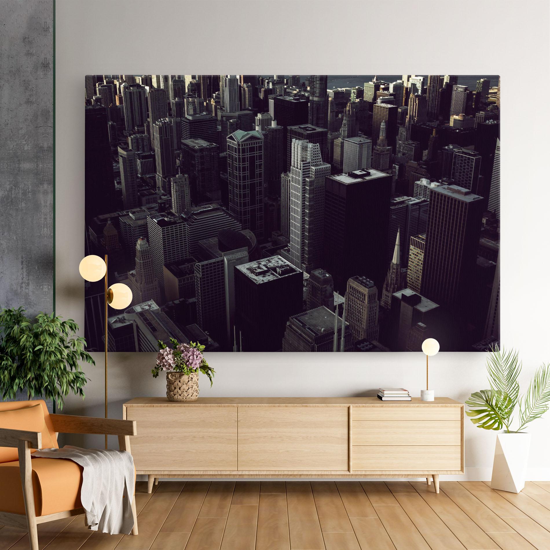 Leinwandbild Black Cream Building mockup 9