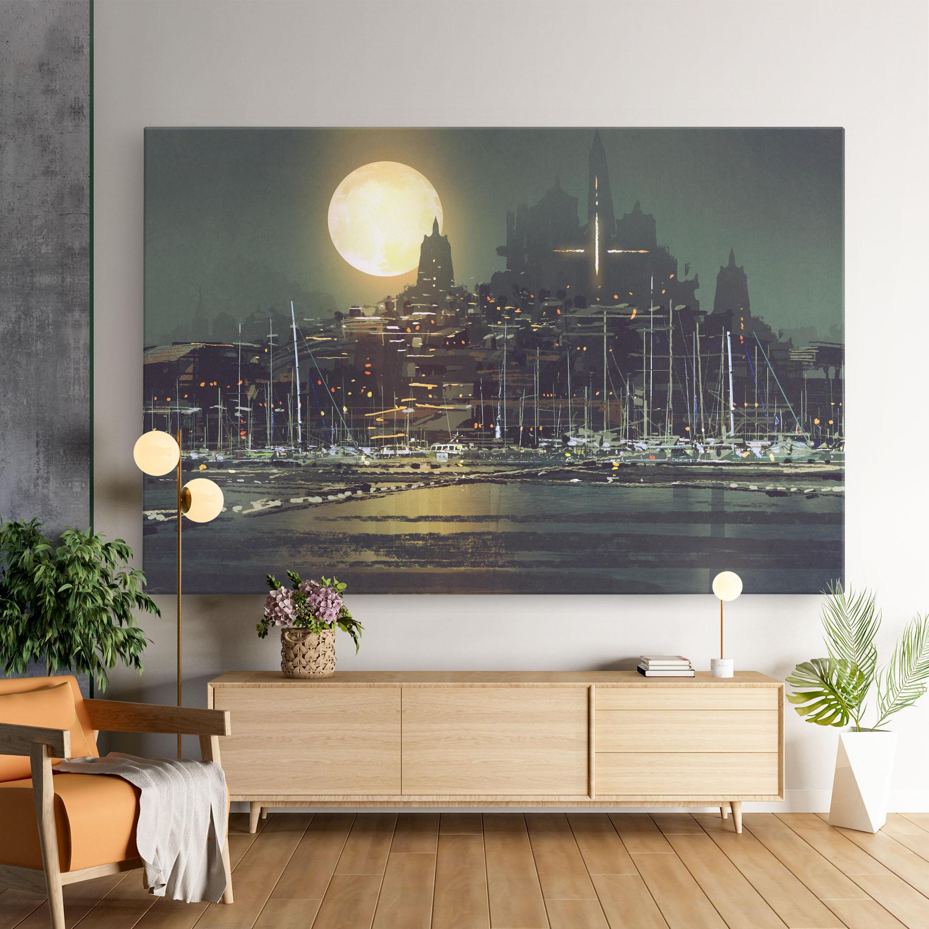 Leinwandbild City Port mockup 9