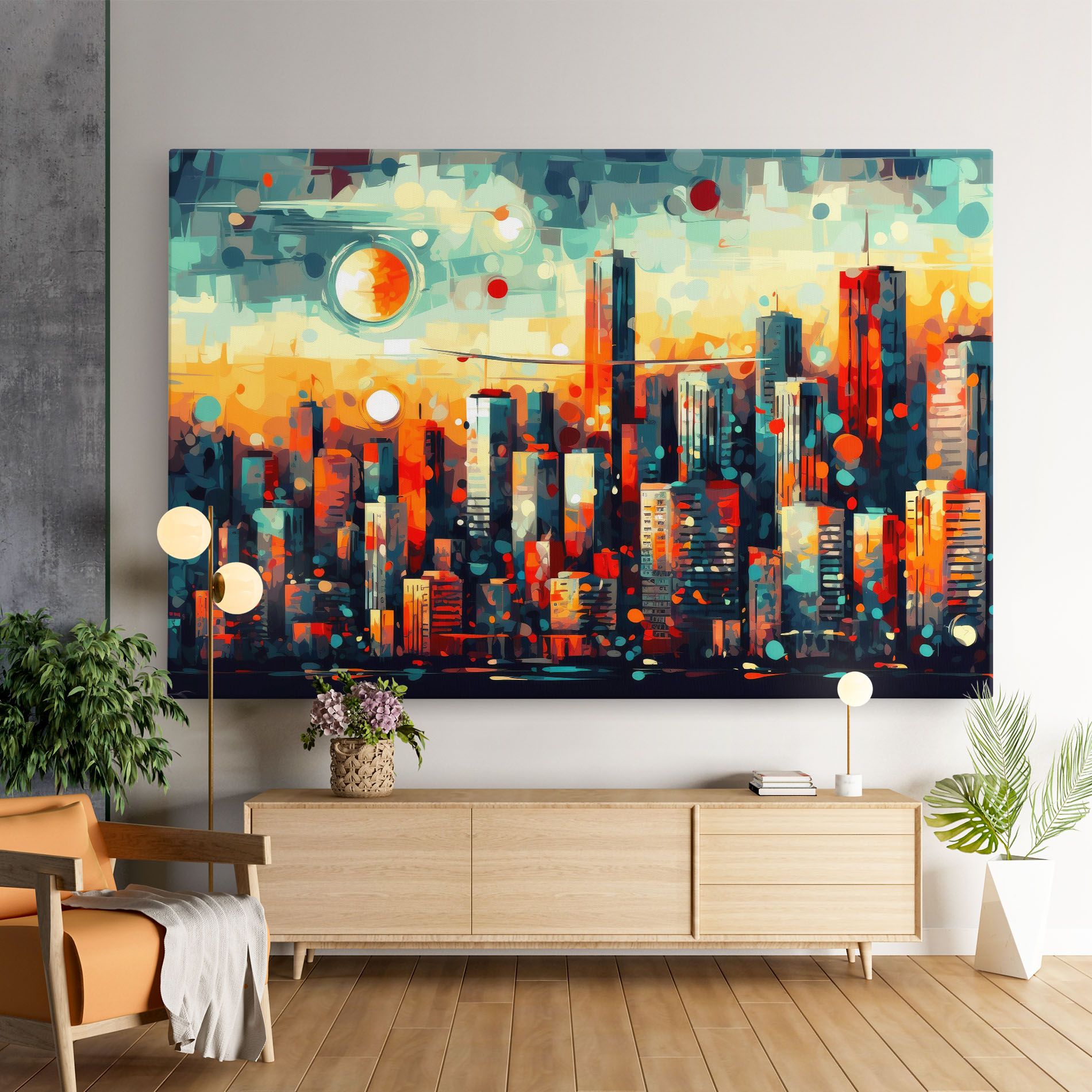 Colorful City Painting mockup 9