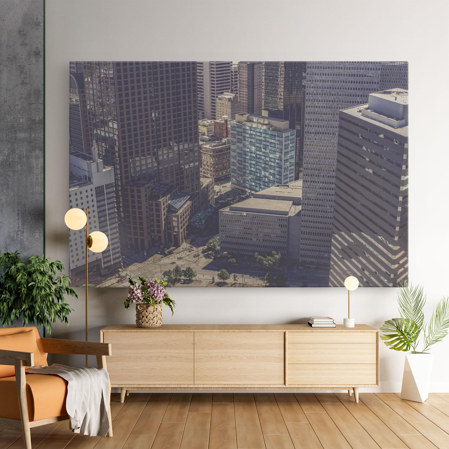 Leinwandbild Cream Light Building mockup 9