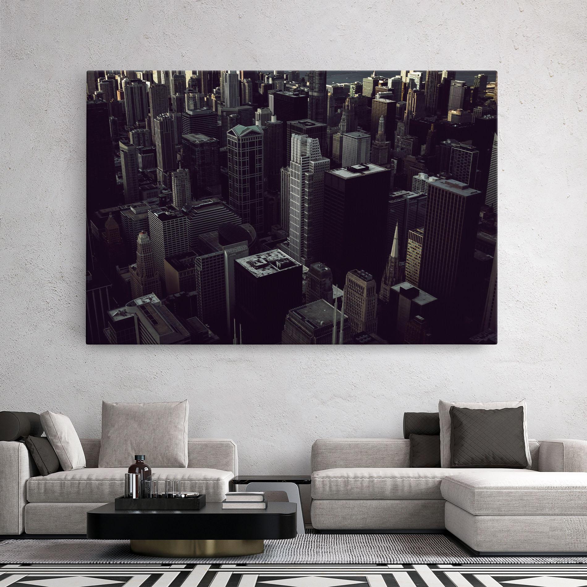 Leinwandbild Black Cream Building mockup 2