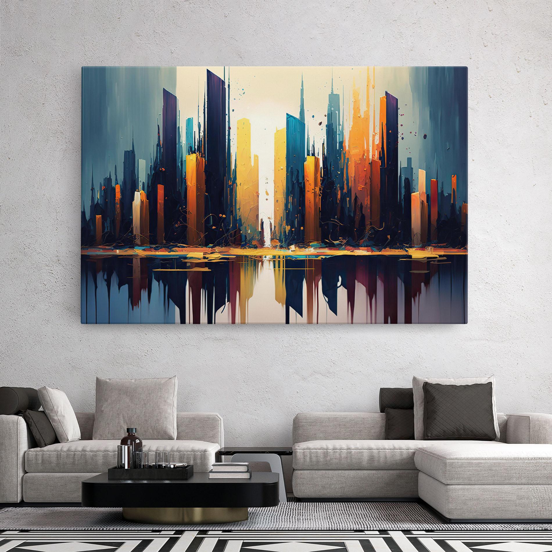 Leinwandbild City Pain Art mockup 2