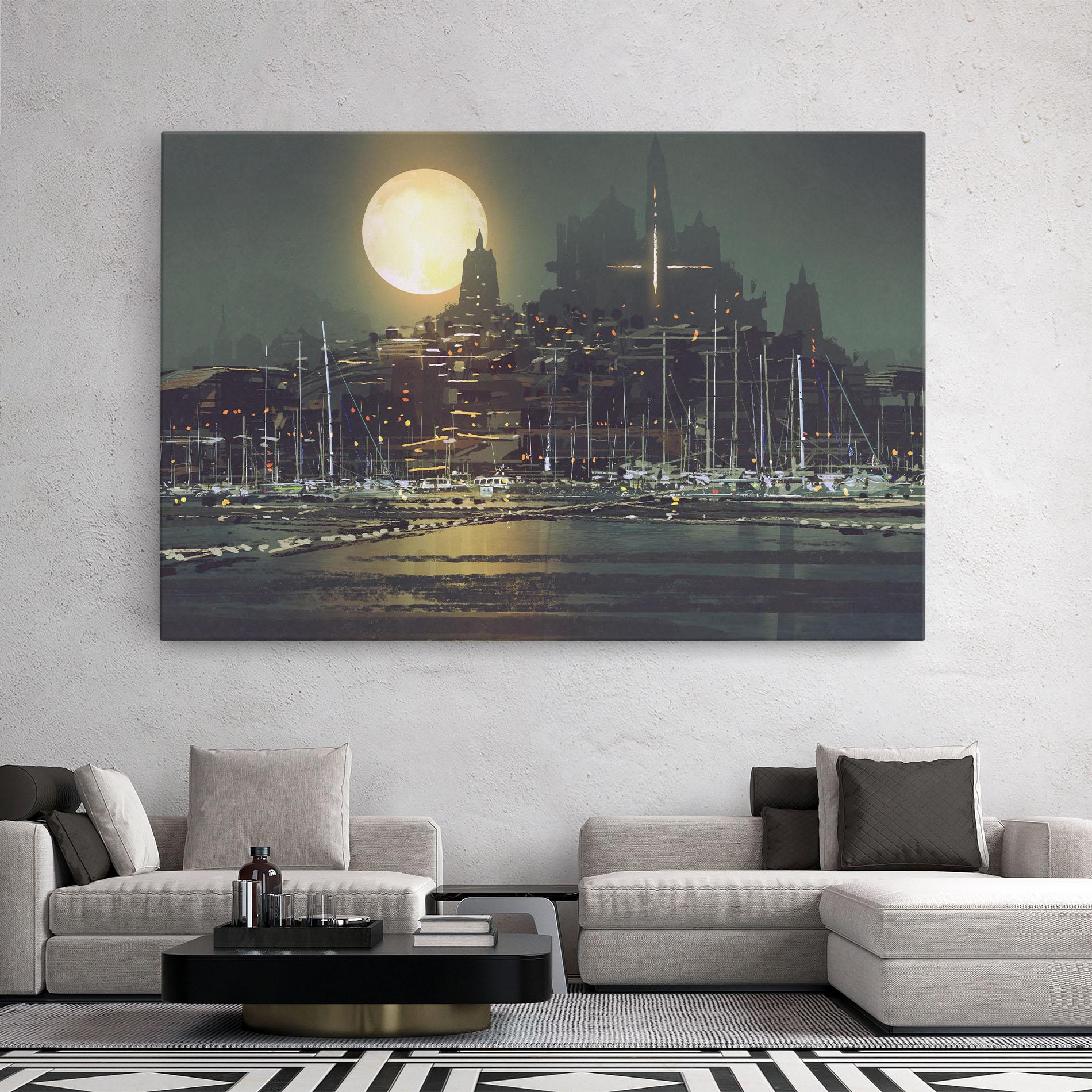 Leinwandbild City Port mockup 2