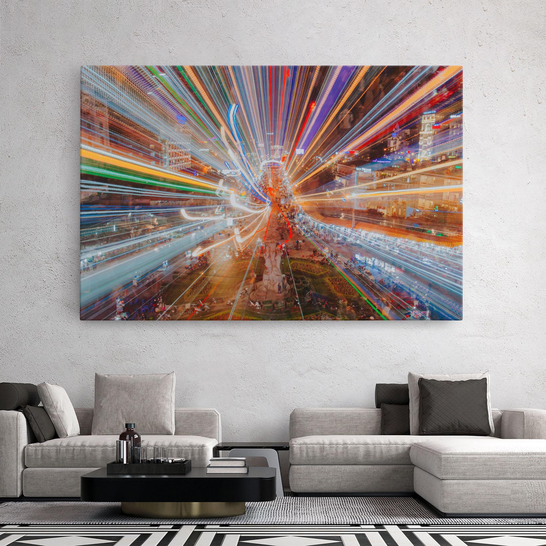 Leinwandbild Colorful Light City mockup 2