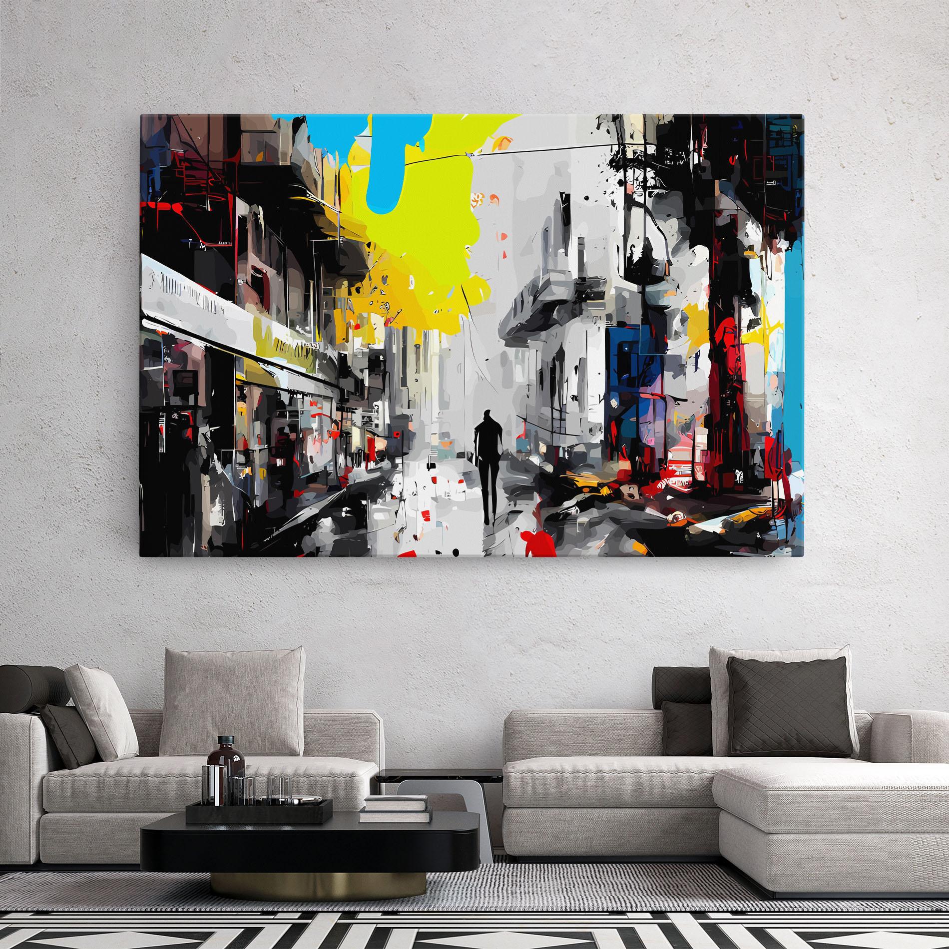 Leinwandbild Grunge City Art mockup 2