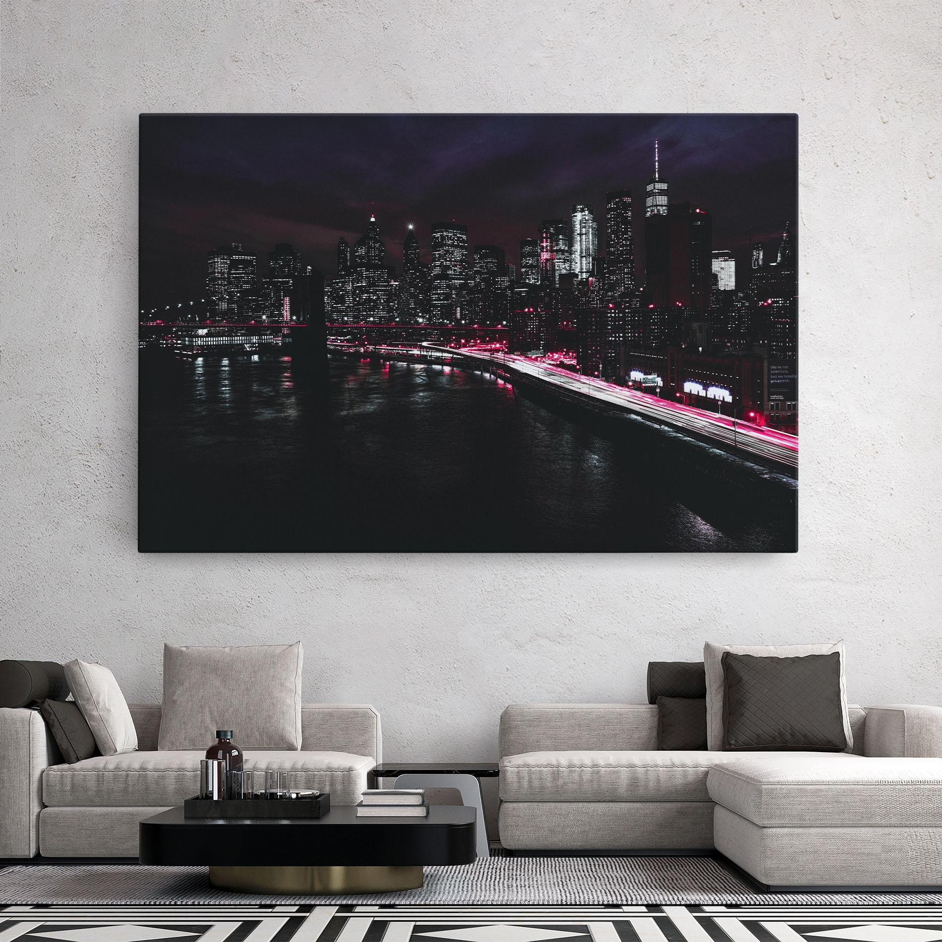 Leinwandbild Pink Light City mockup 2