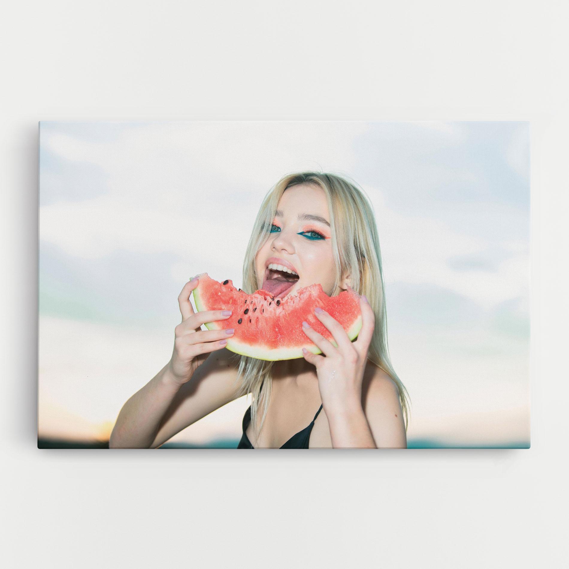 Leinwandbild Eating Watermelon mockup 0