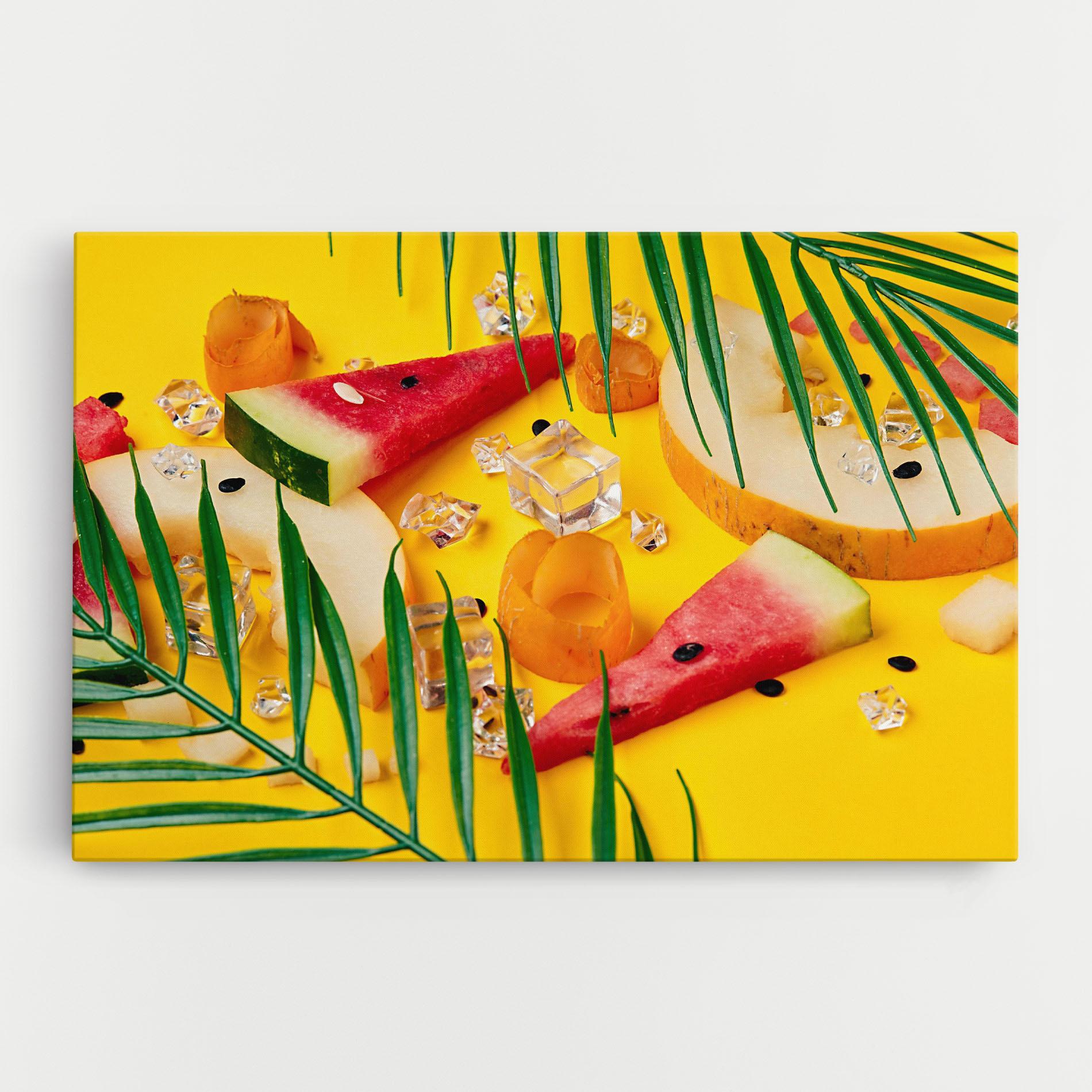 Leinwandbild Ice Cubes Fruits mockup 0