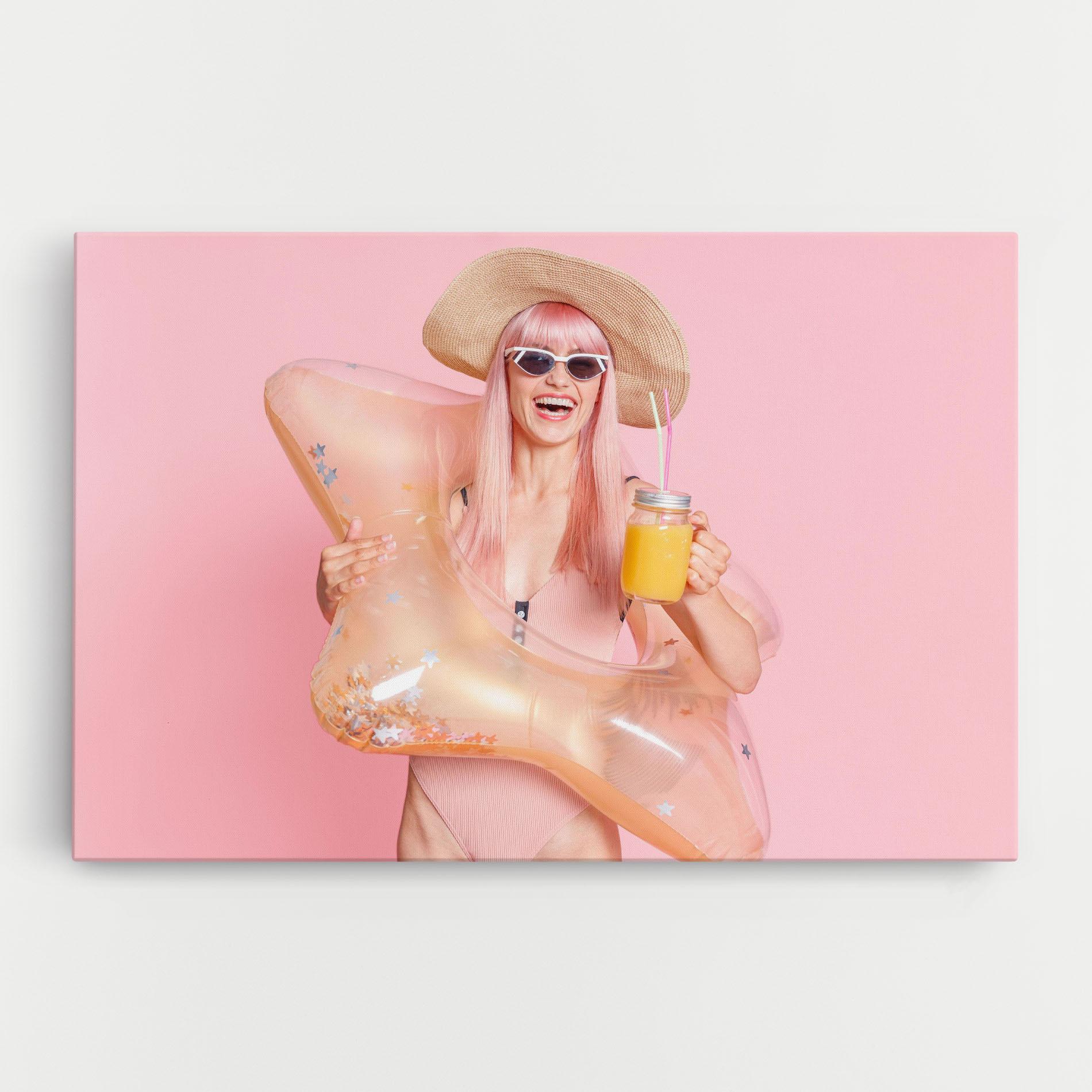 Leinwandbild Joyful Pink Woman mockup 0