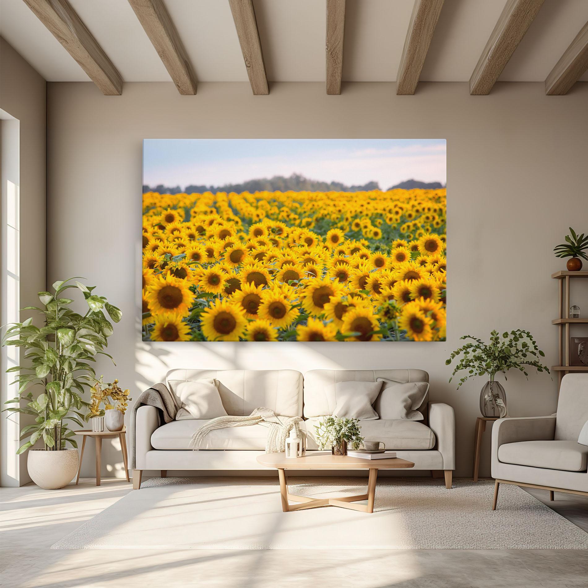 Leinwandbild Blooming Sunflowers mockup 6