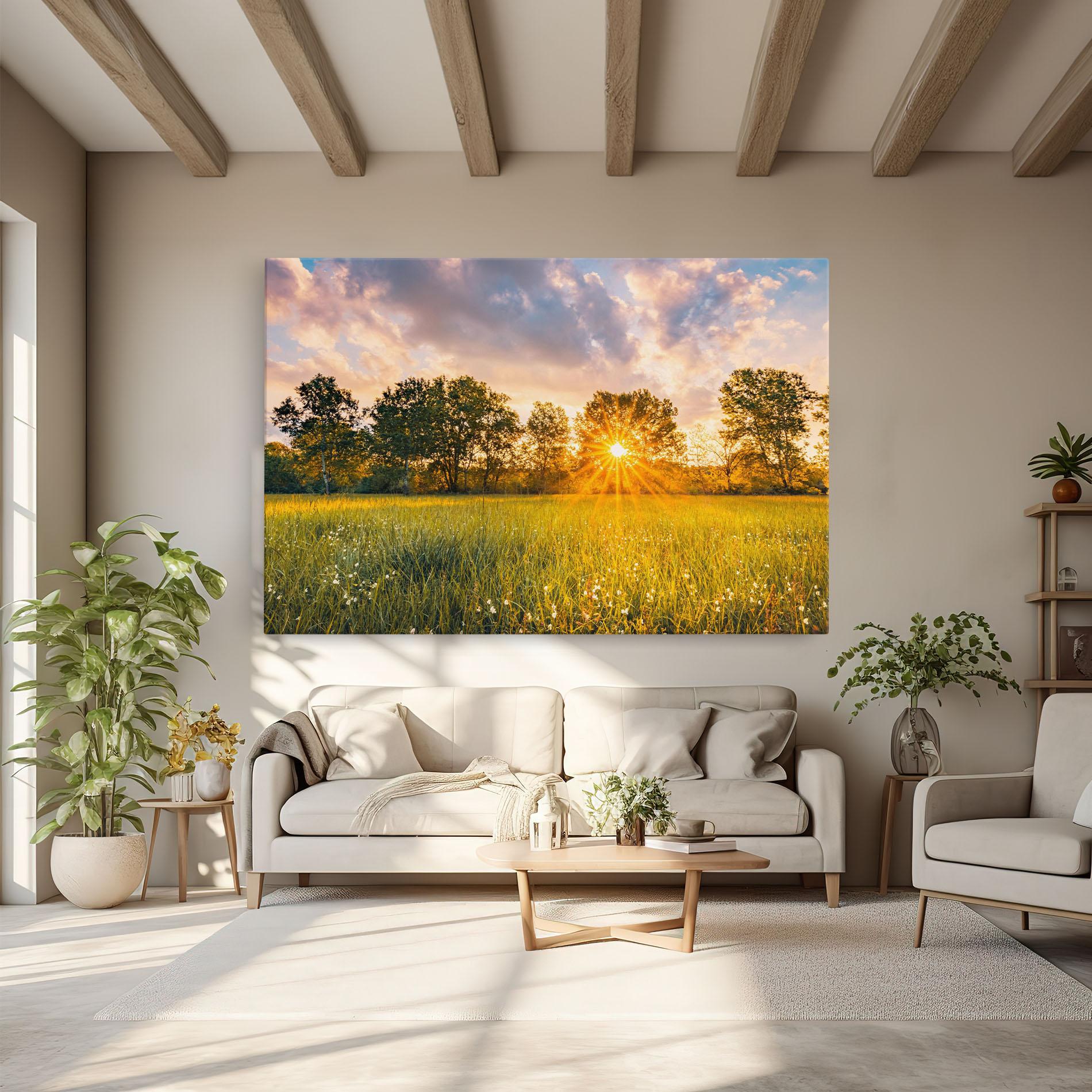 Leinwandbild Blossoming Meadow mockup 6