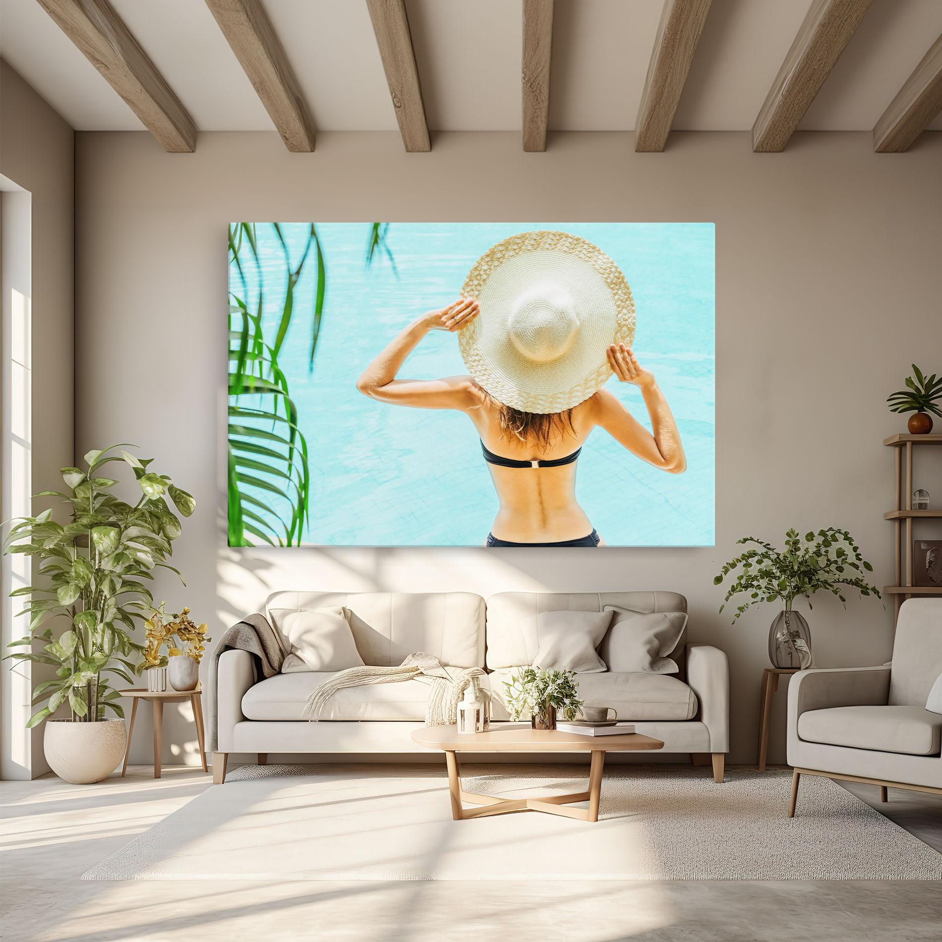 Leinwandbild Enjoying Swimming Pool mockup 6