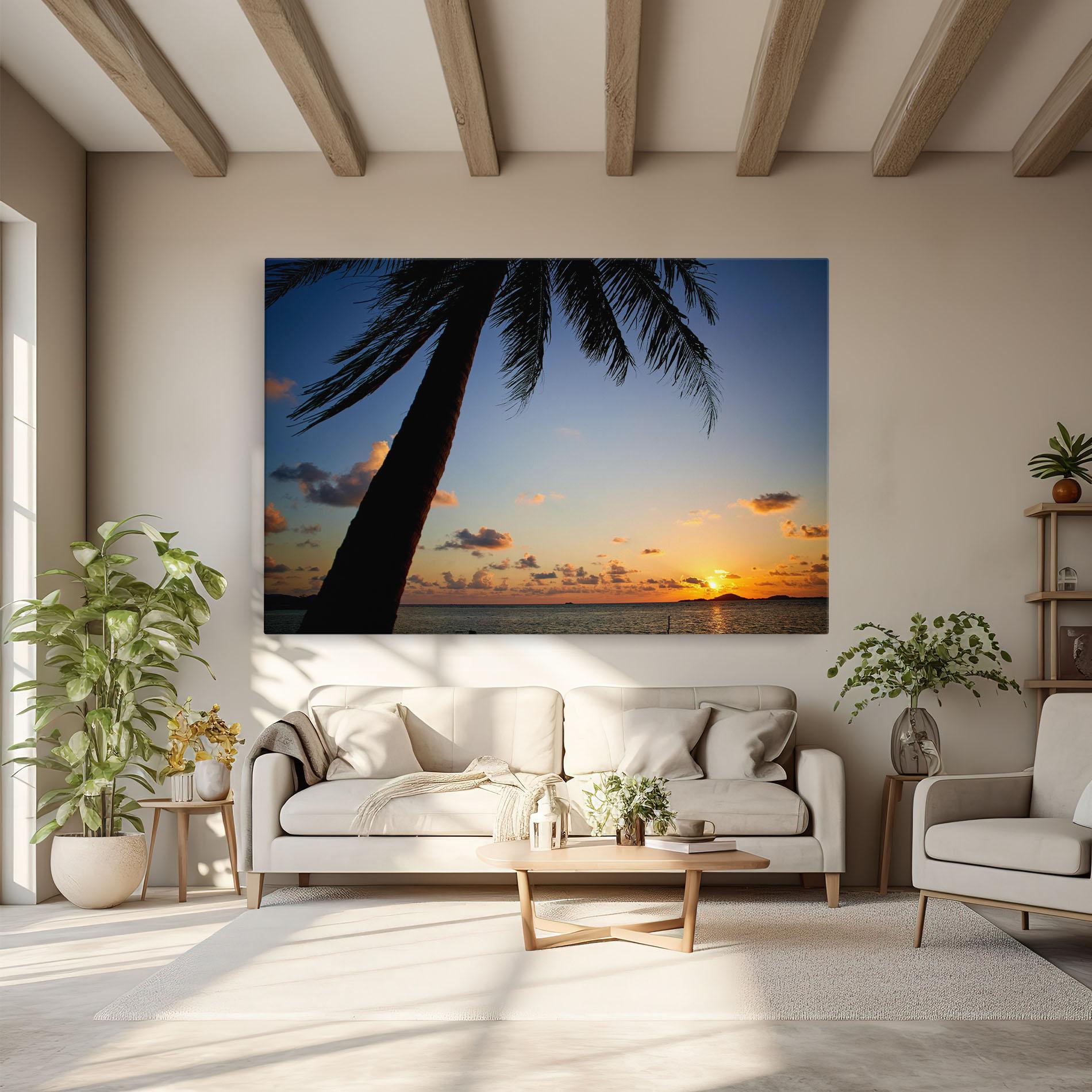 Leinwandbild Palm Tree Silhouette mockup 6