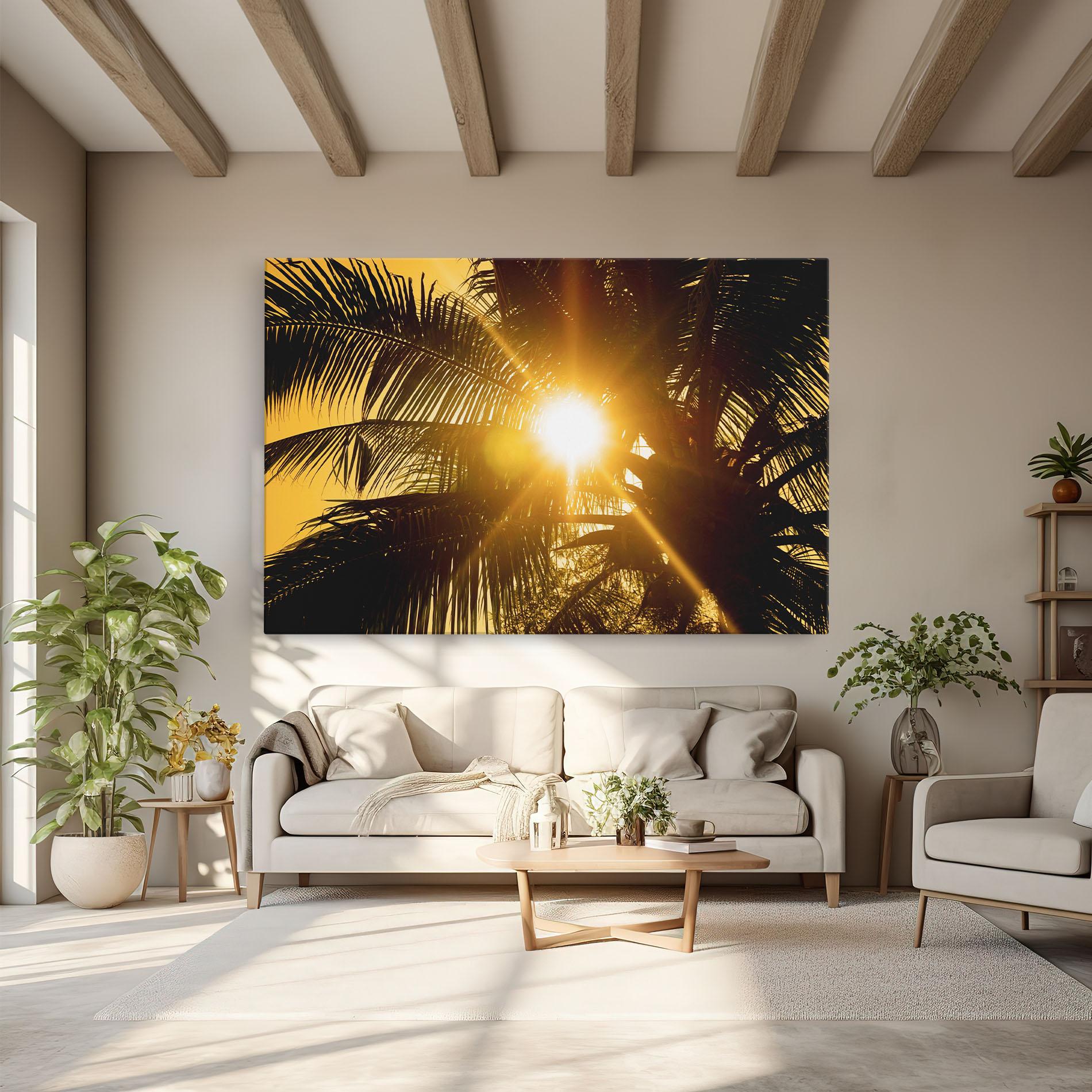 Leinwandbild Palm Trees Sun mockup 6