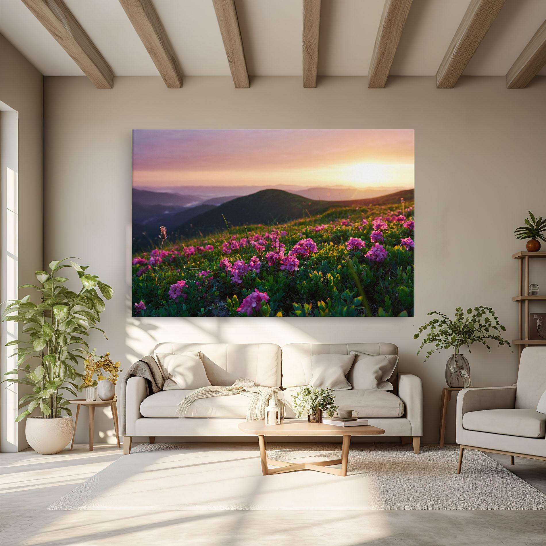 Leinwandbild Purple Summer Flowers mockup 6