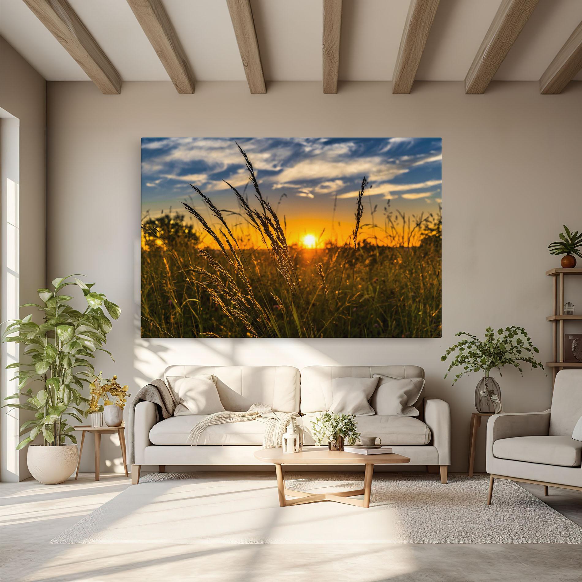 Leinwandbild Wheat Sunset mockup 6