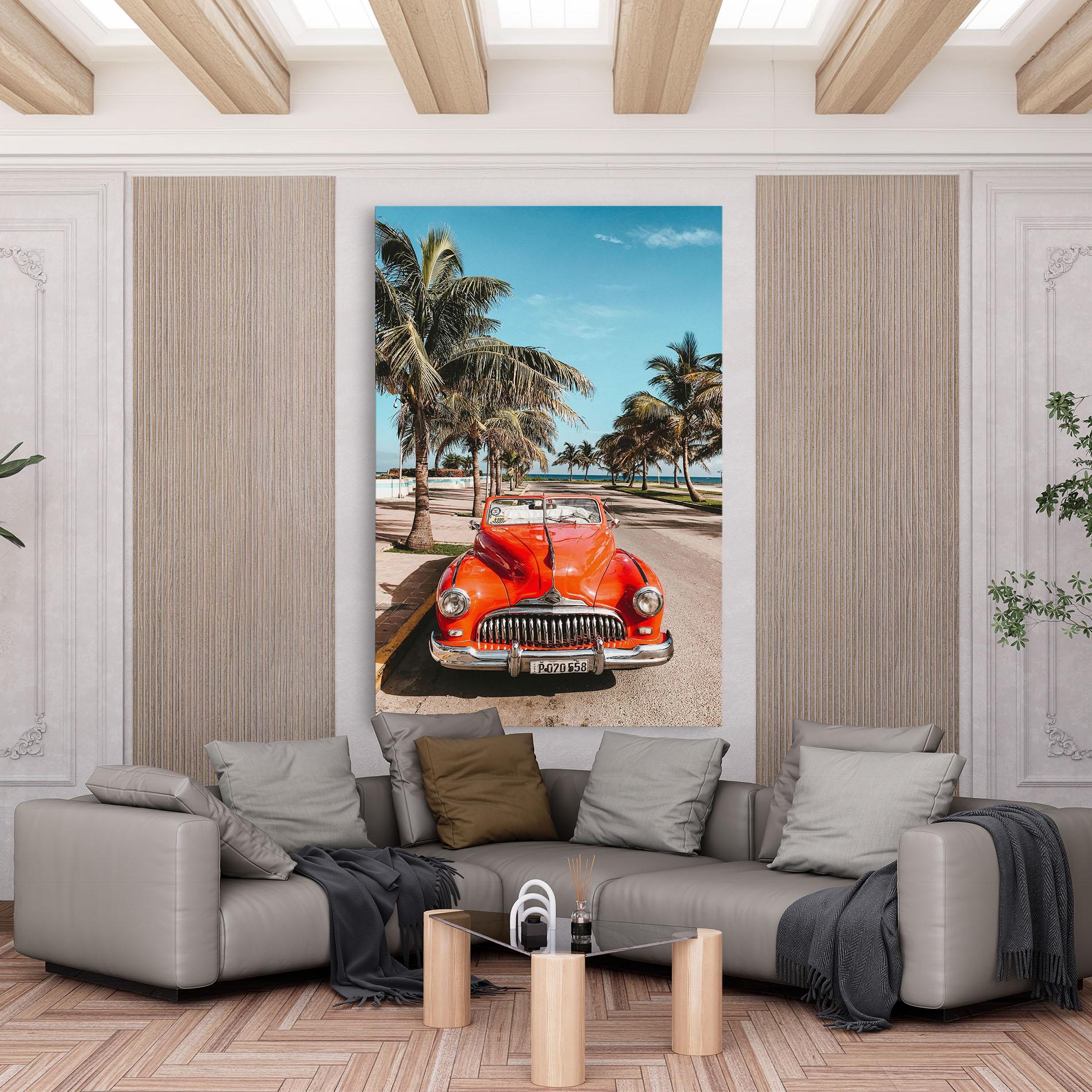Leinwandbild Red Summer Car mockup 6