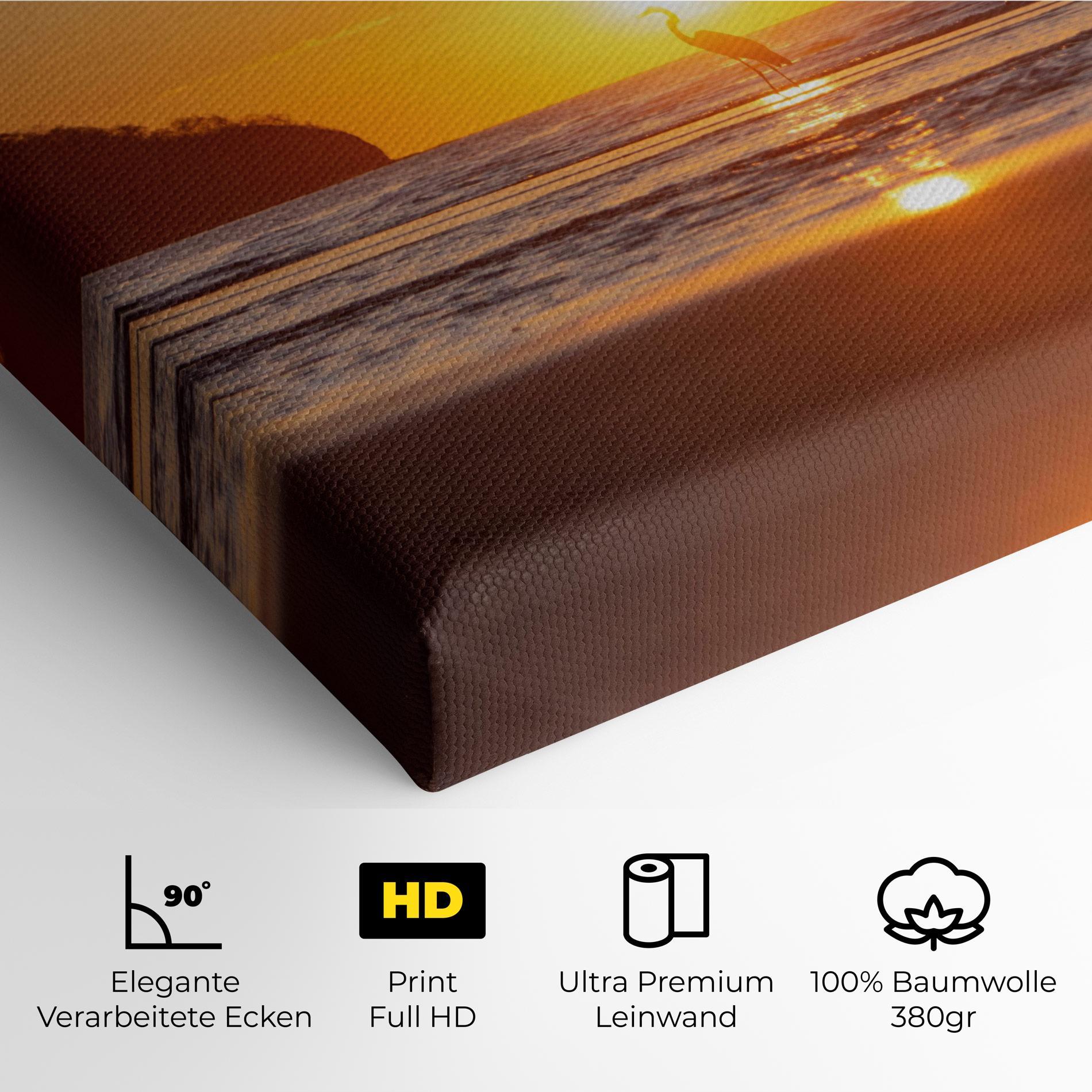 Leinwandbild Sunset Bird Silhouette mockup 4