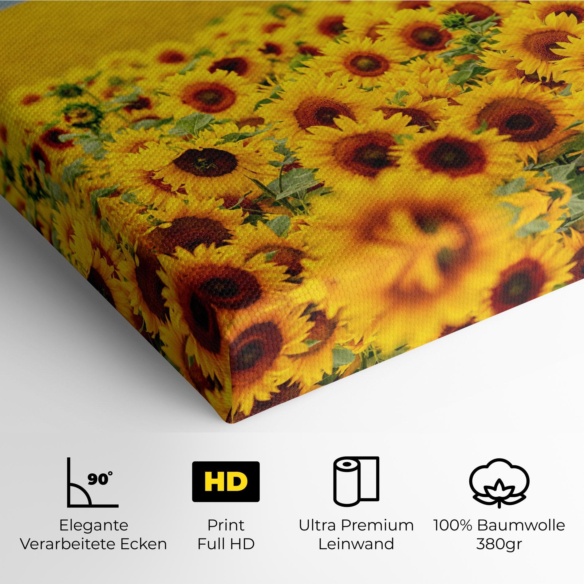 Leinwandbild Yellow Sunflowers mockup 4