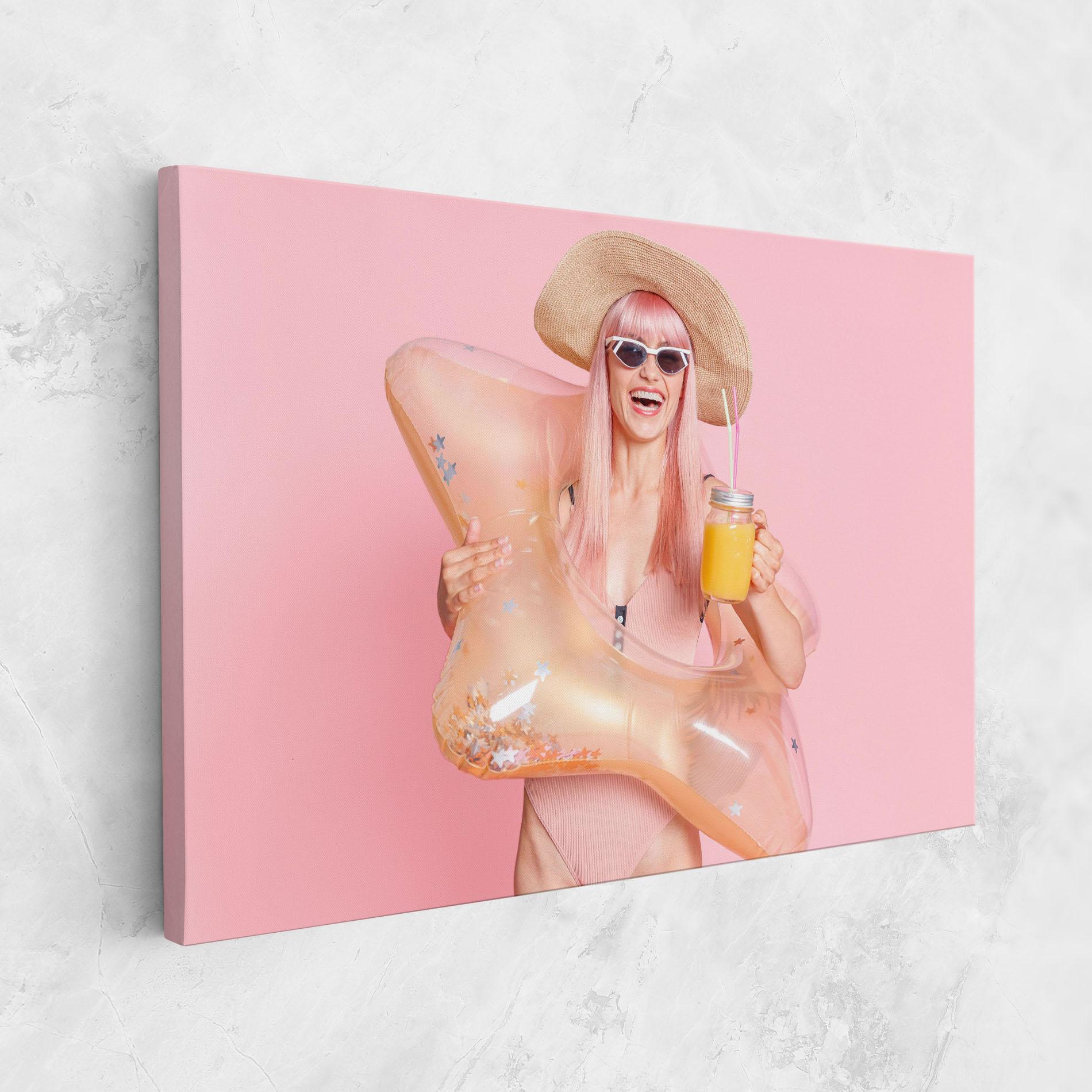 Leinwandbild Joyful Pink Woman mockup 1