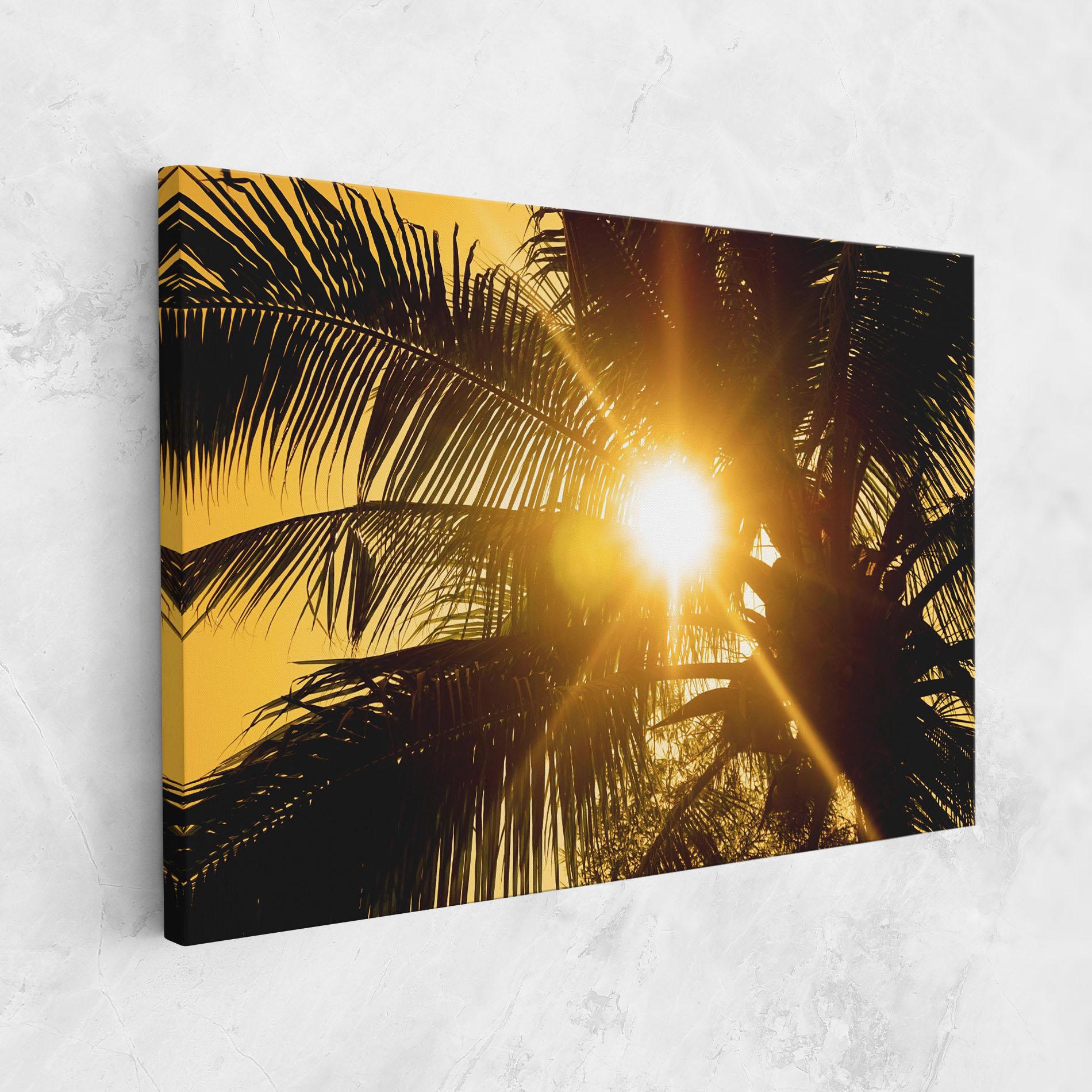 Leinwandbild Palm Trees Sun mockup 1