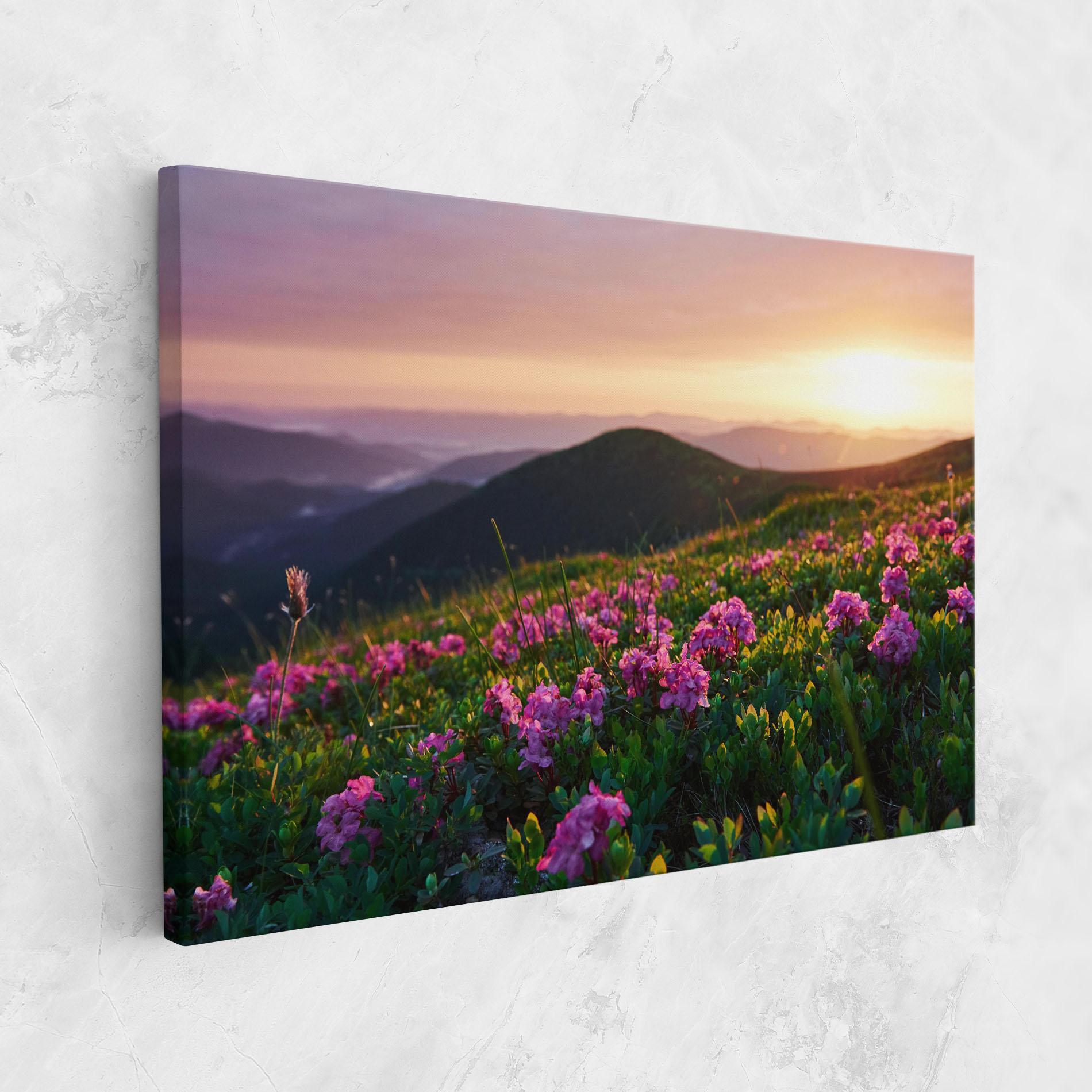 Leinwandbild Purple Summer Flowers mockup 1
