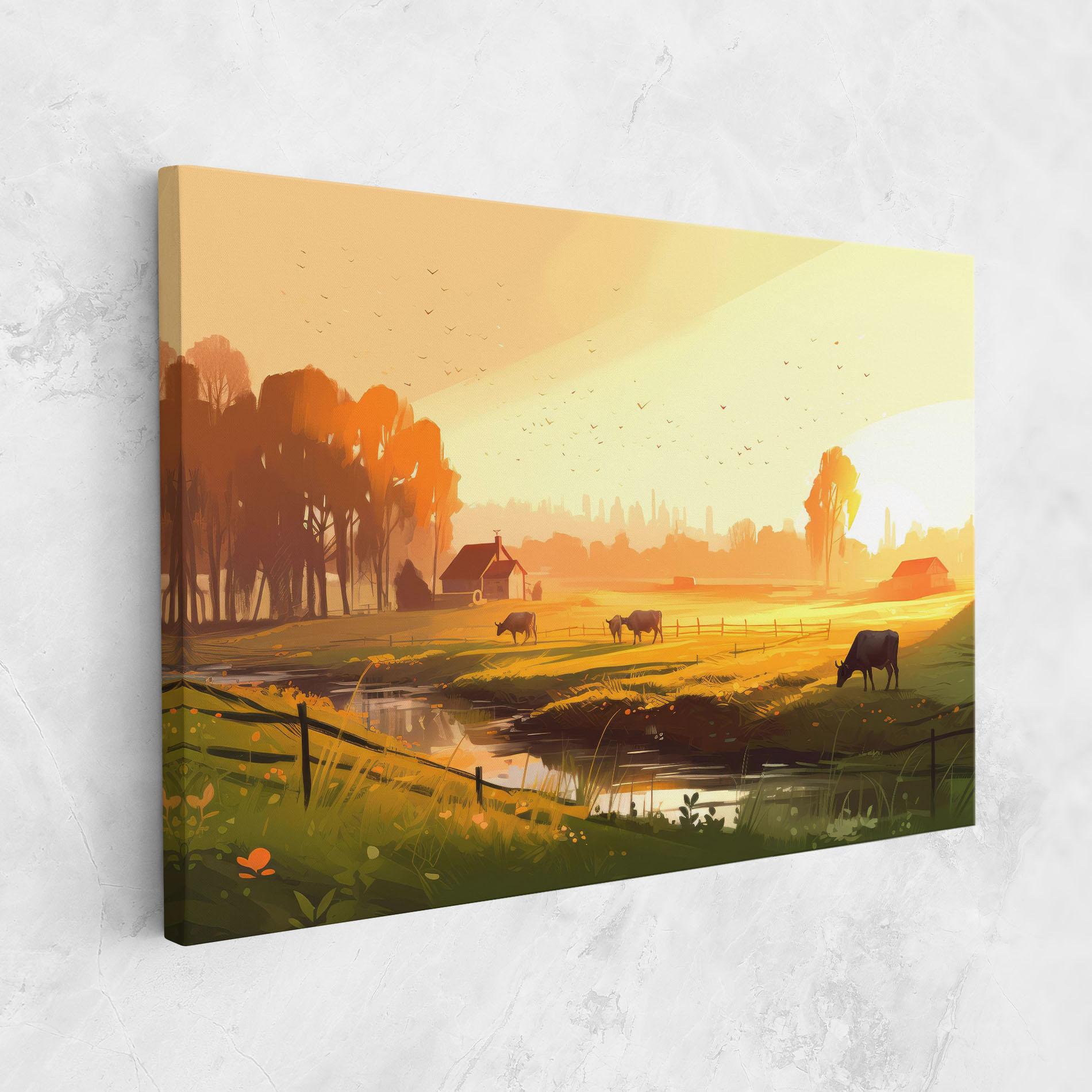 Leinwandbild Sunlight Cows mockup 1