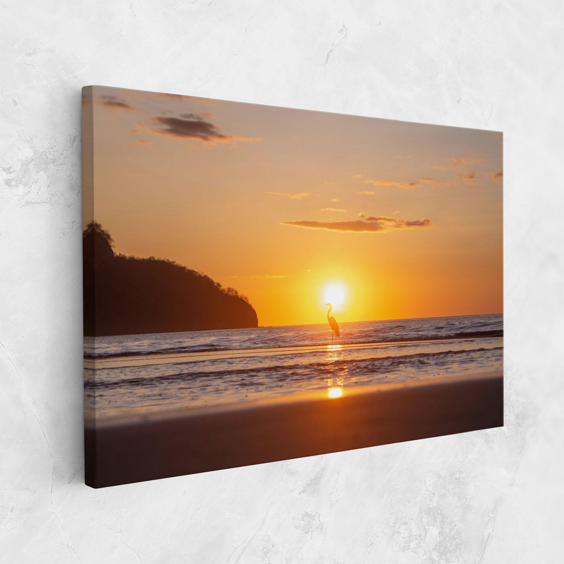 Leinwandbild Sunset Bird Silhouette mockup 1